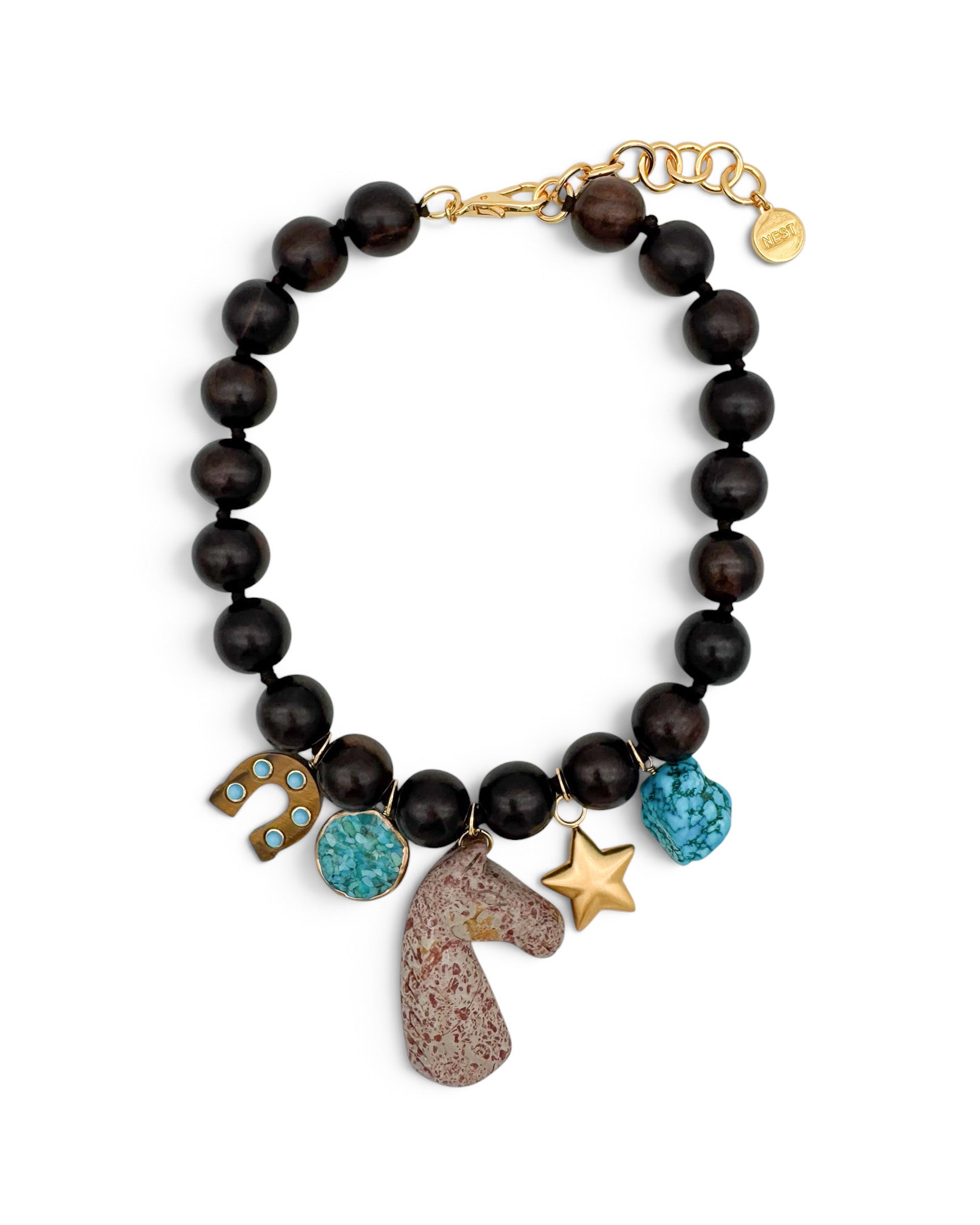 Horse Charm Statement Necklace