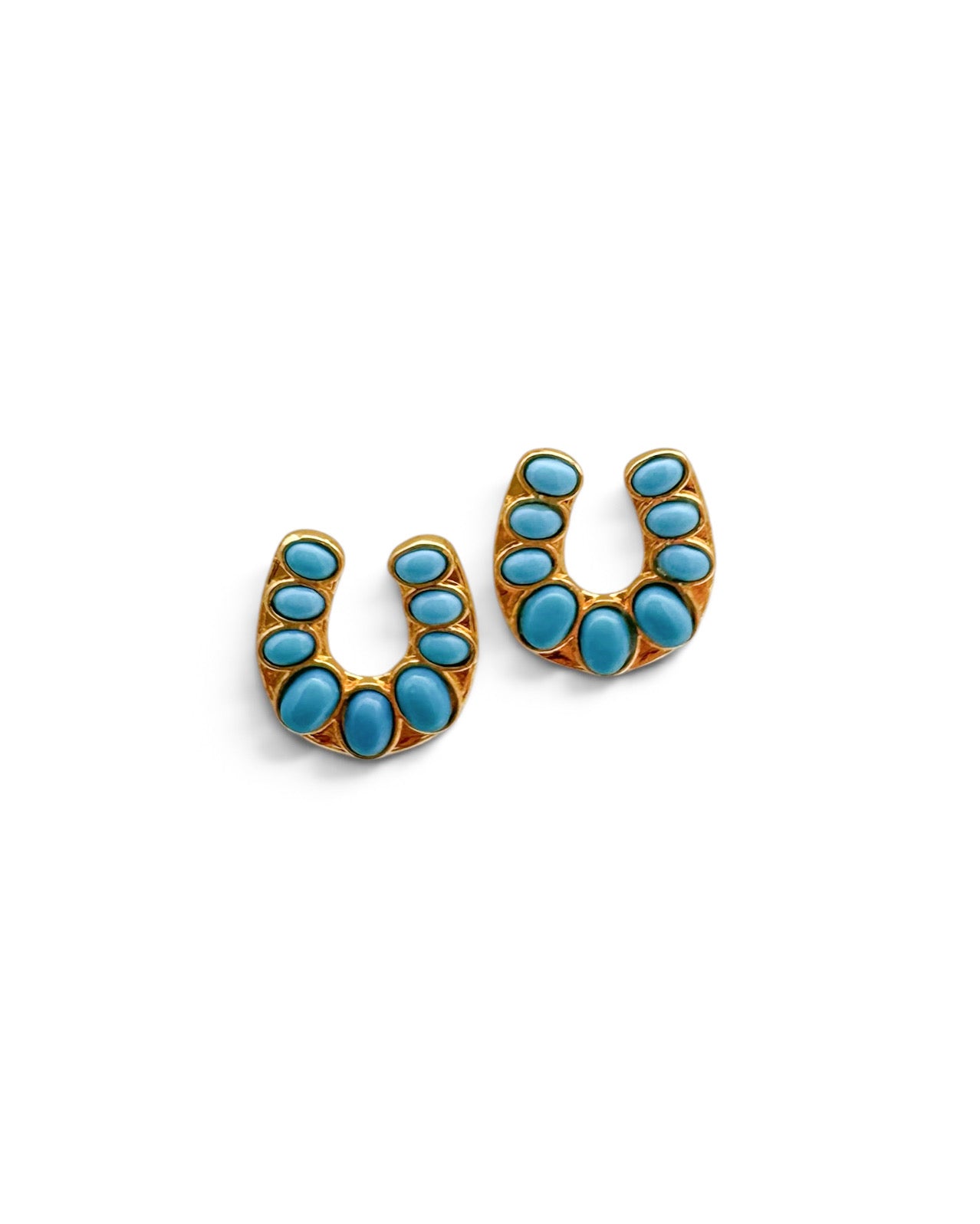 Turquoise Horseshoe Stud Earrings