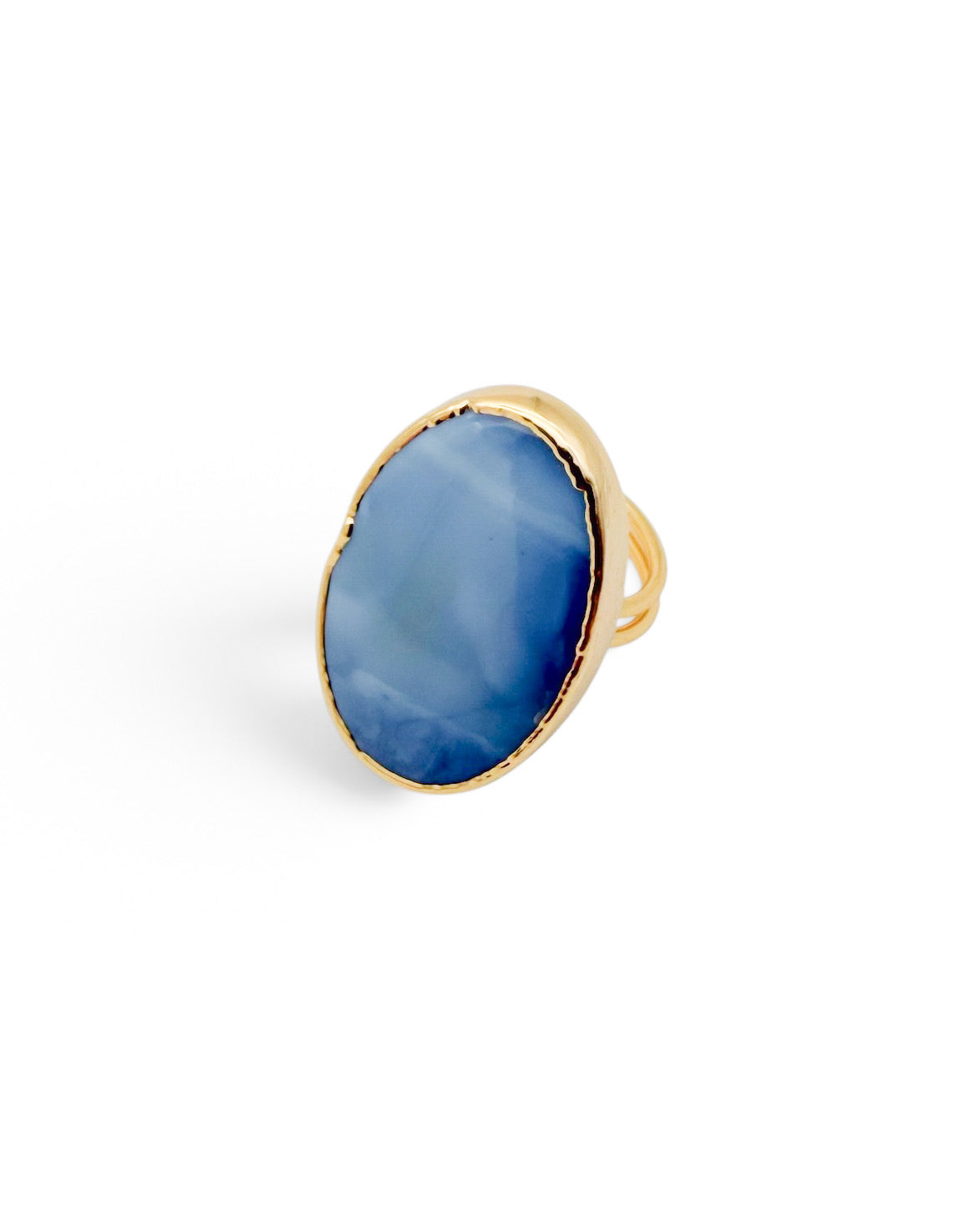 Blue Agate Adjustable Statement Ring