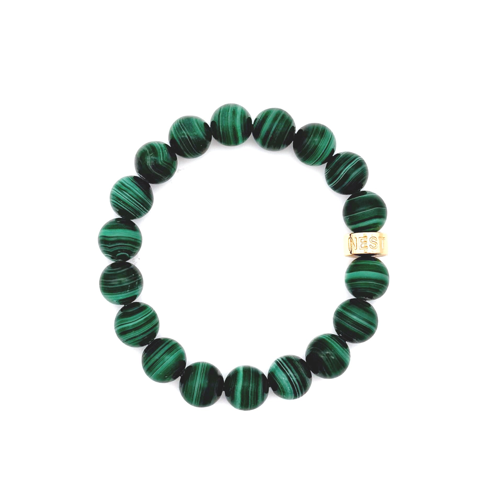 Matte Malachite Stretch Bracelet