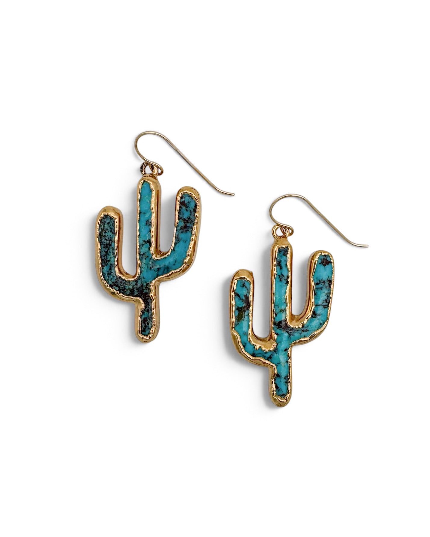 Turquoise Cactus Drop Earrings