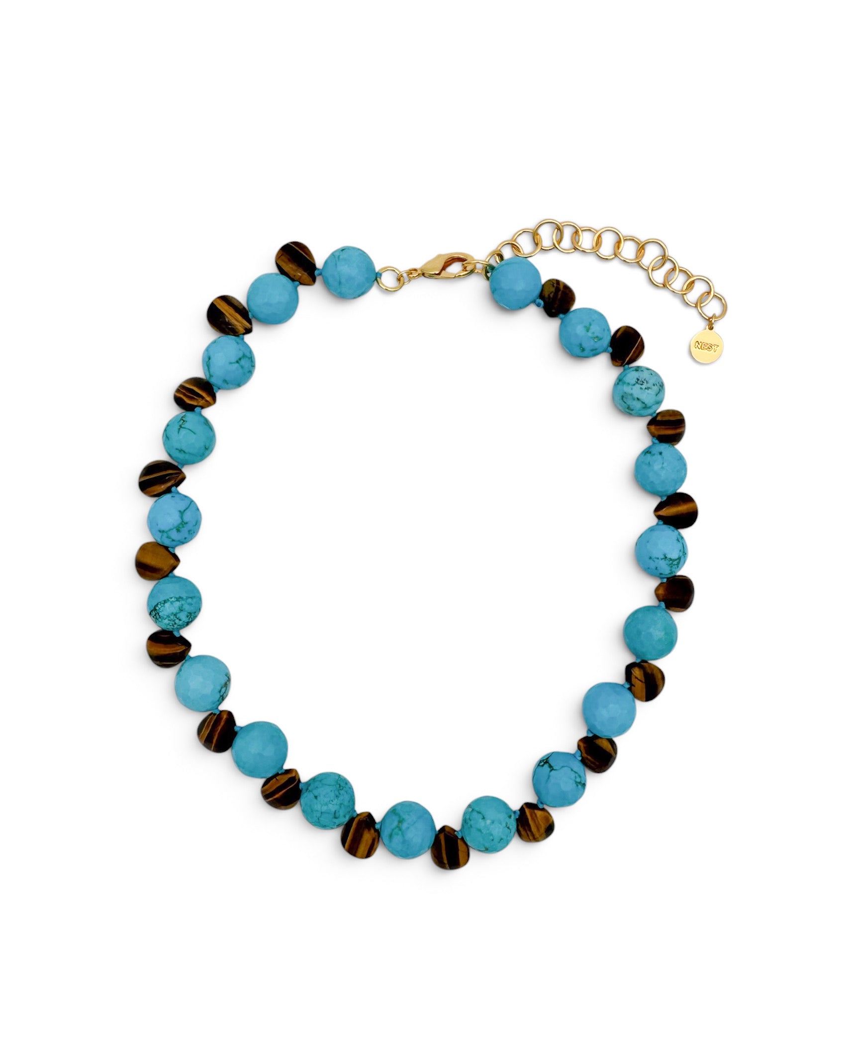 Turquoise & Tigers Eye Strand Necklace