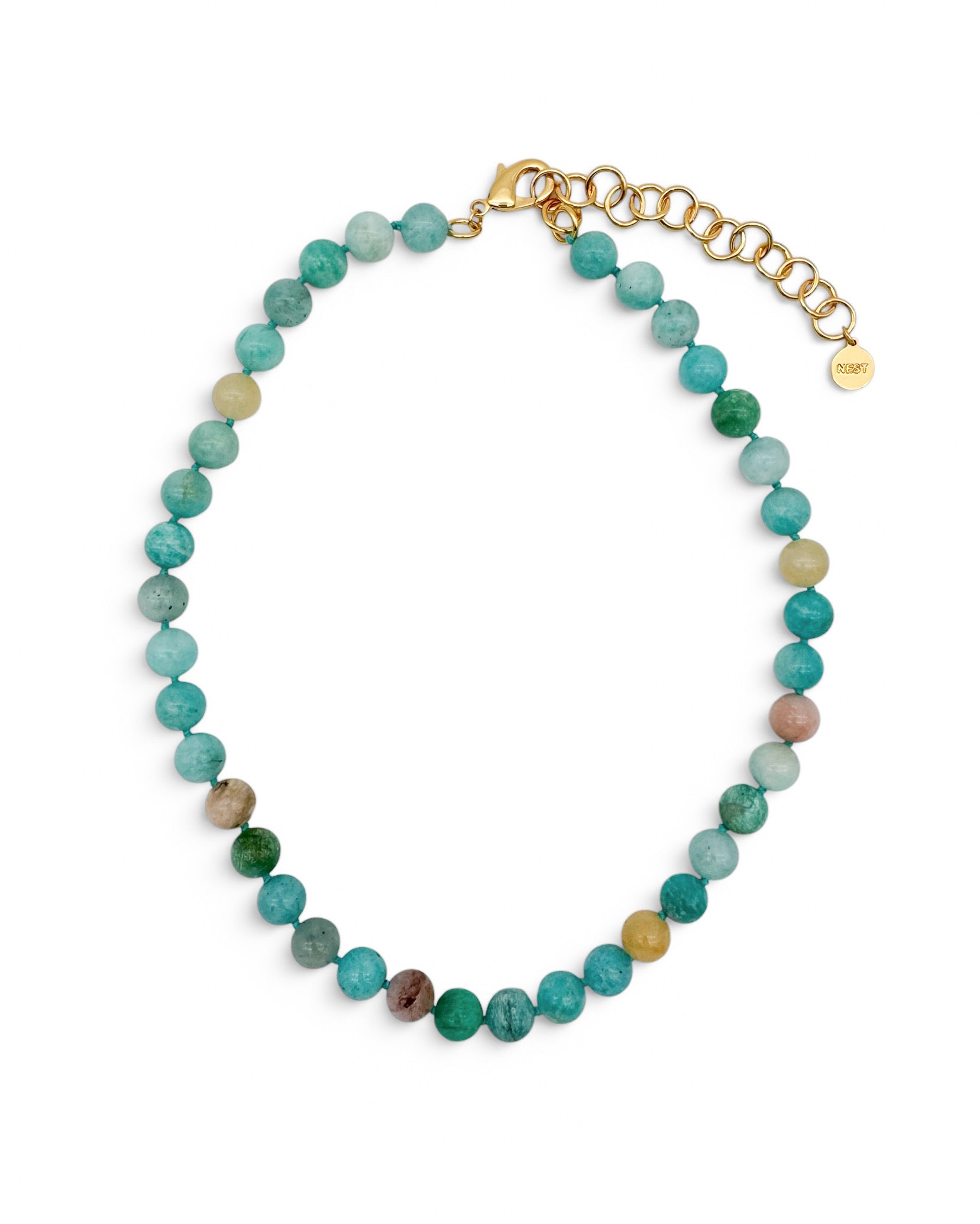 Amazonite and Morganite Strand Necklace