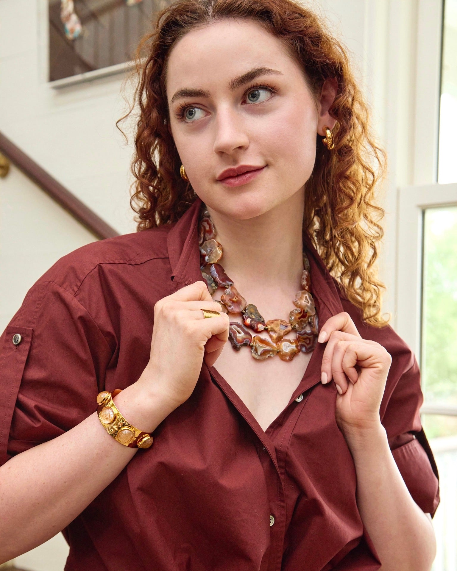 Carnelian Agate Geode Necklace