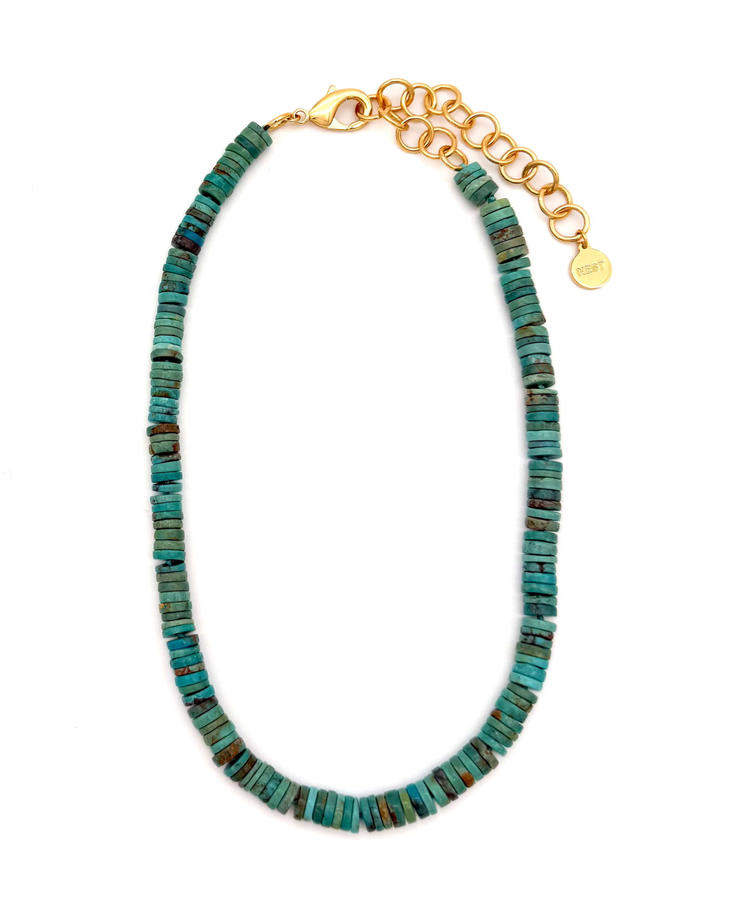 Turquoise Heishi Bead Necklace