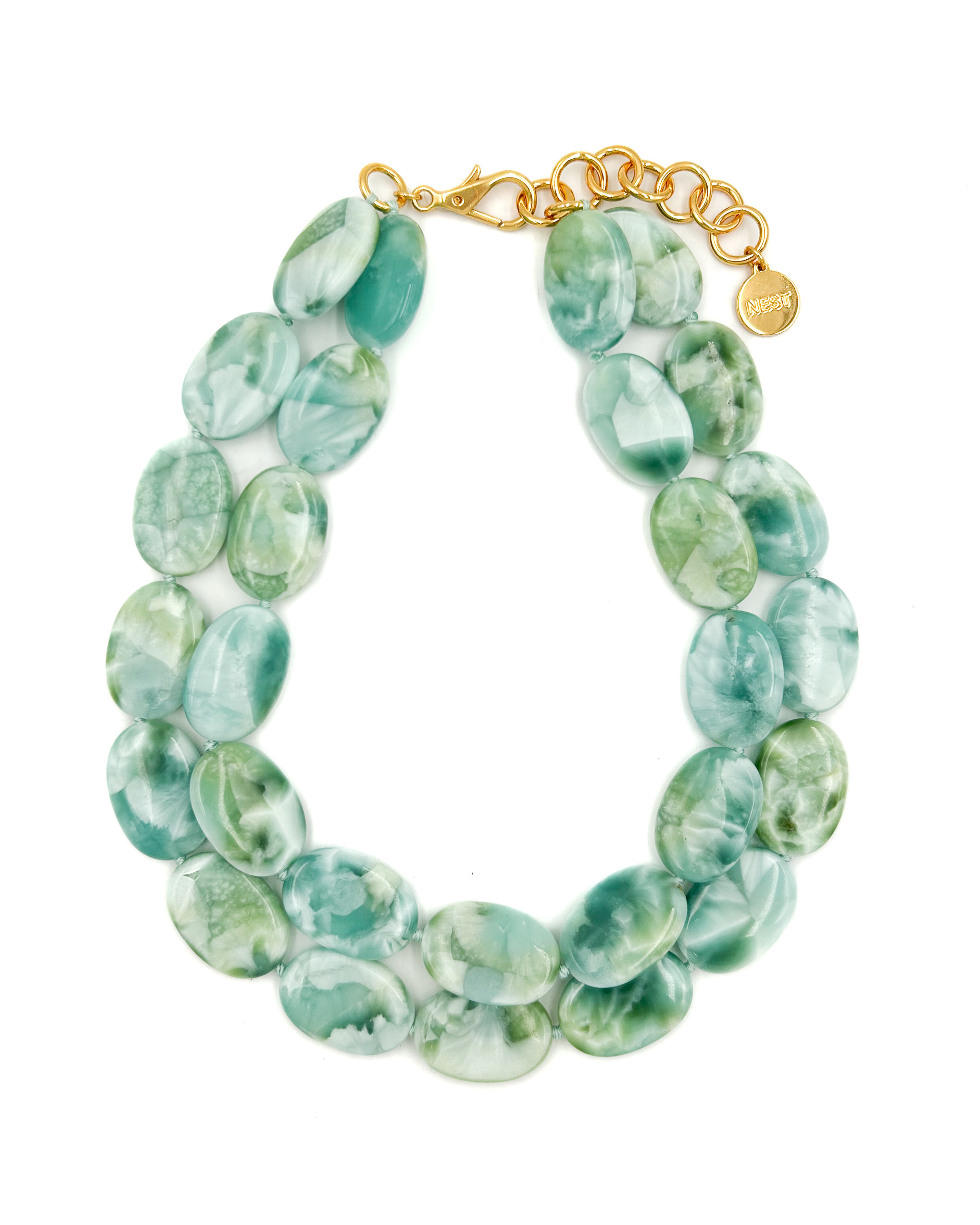 Green Moonstone Double Strand Necklace