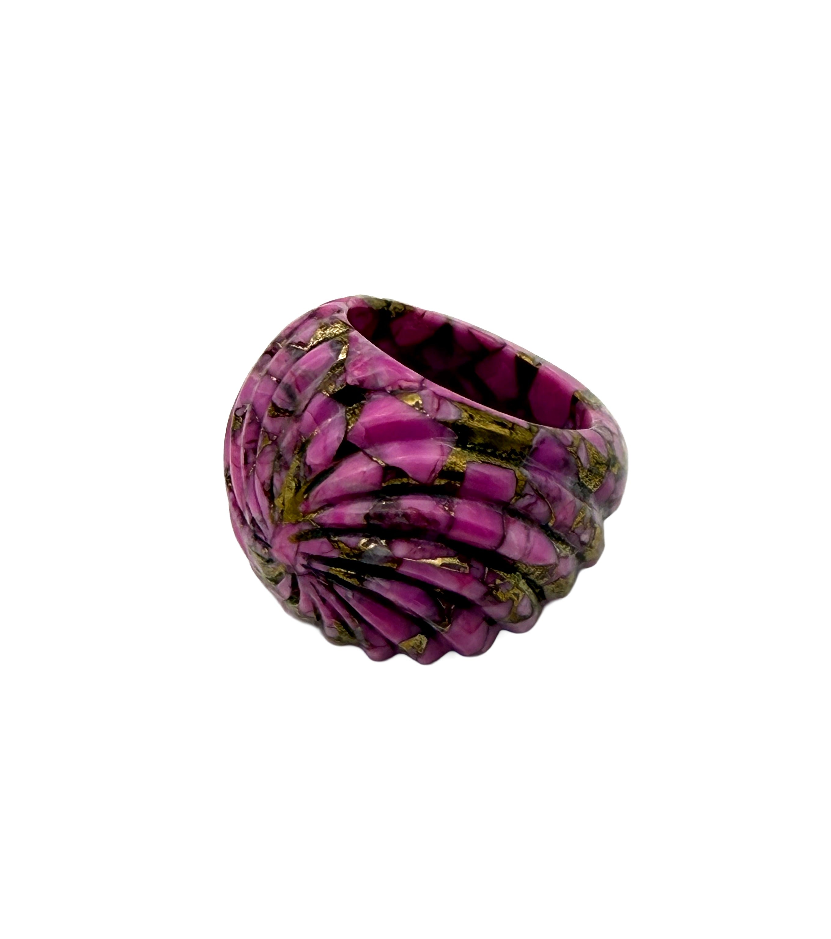 Magenta dyed Turquoise Ring