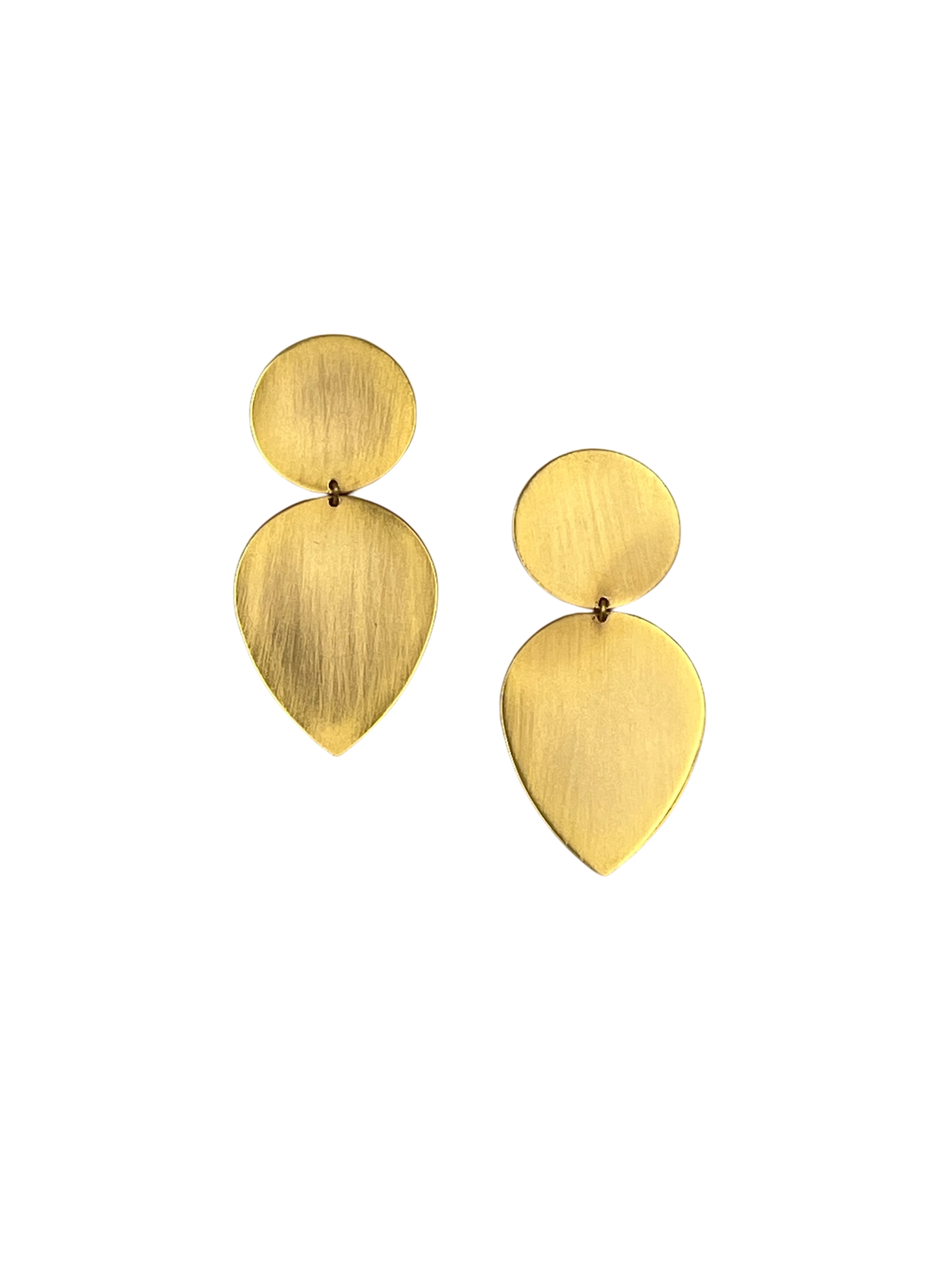 Brushed Gold Clip Earrings