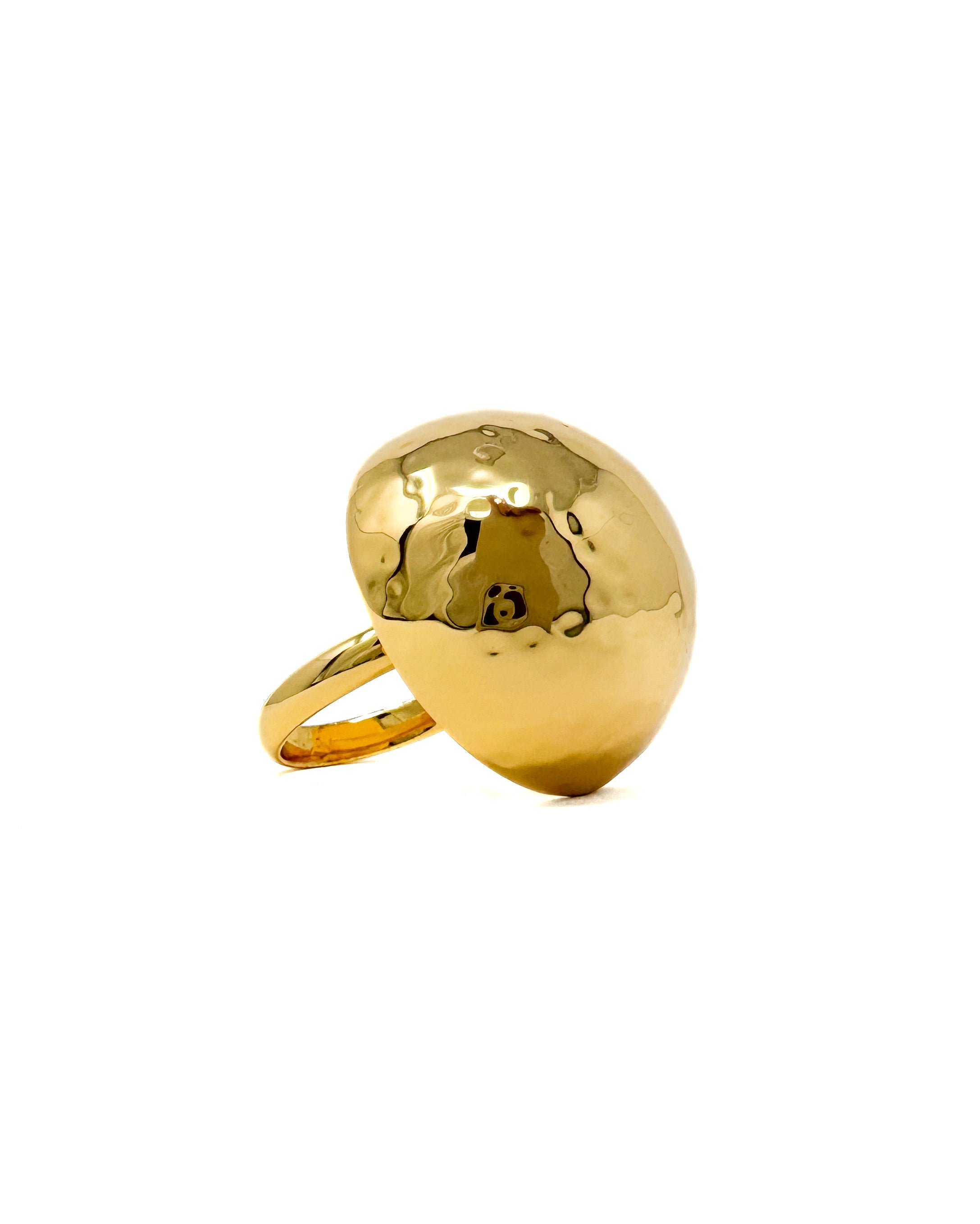 Hammered Gold Dome Statement Ring