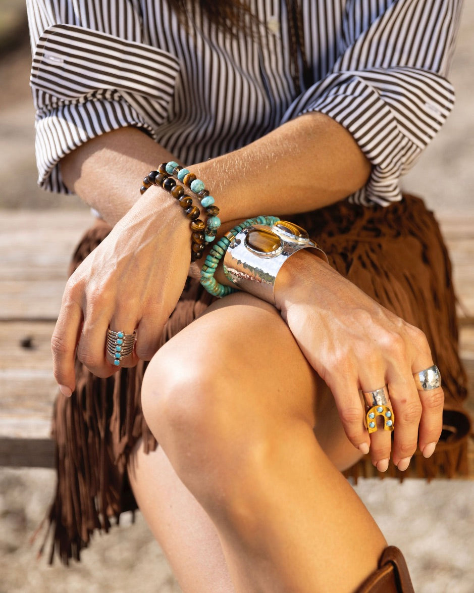 Sterling Silver Turquoise Stud Ring