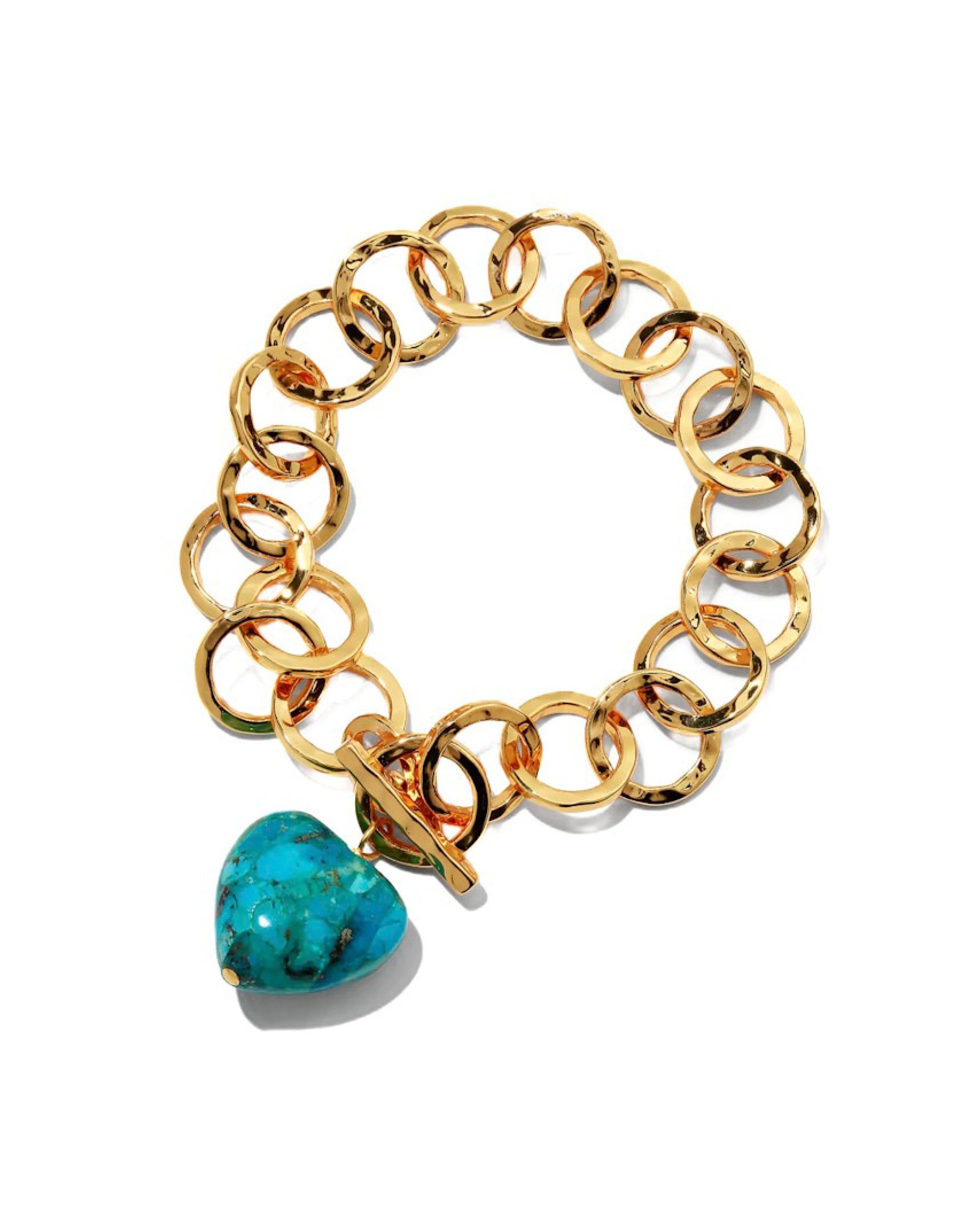Turquoise Heart Drop Bracelet