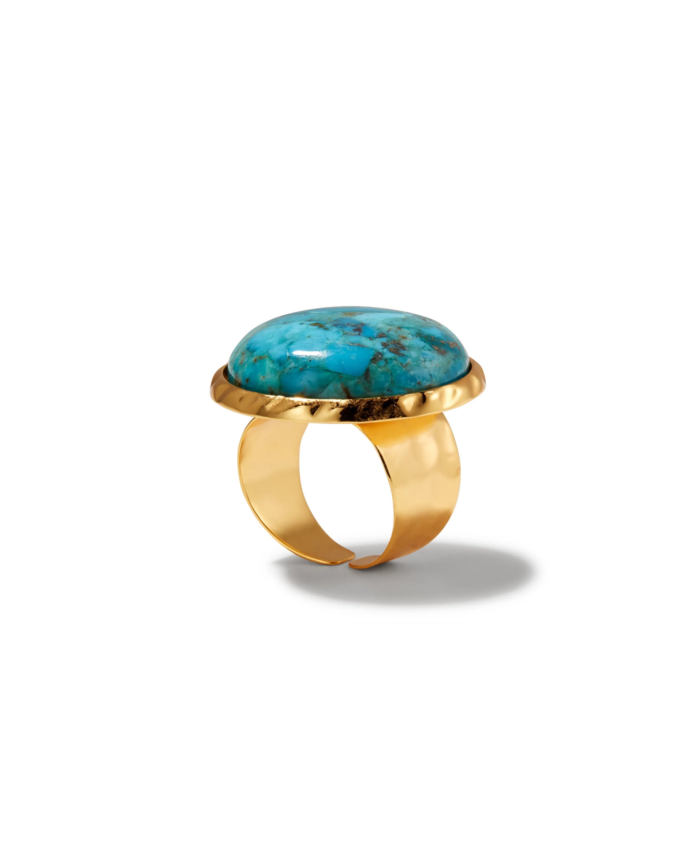 Turquoise Bezel Adjustable Statement Ring