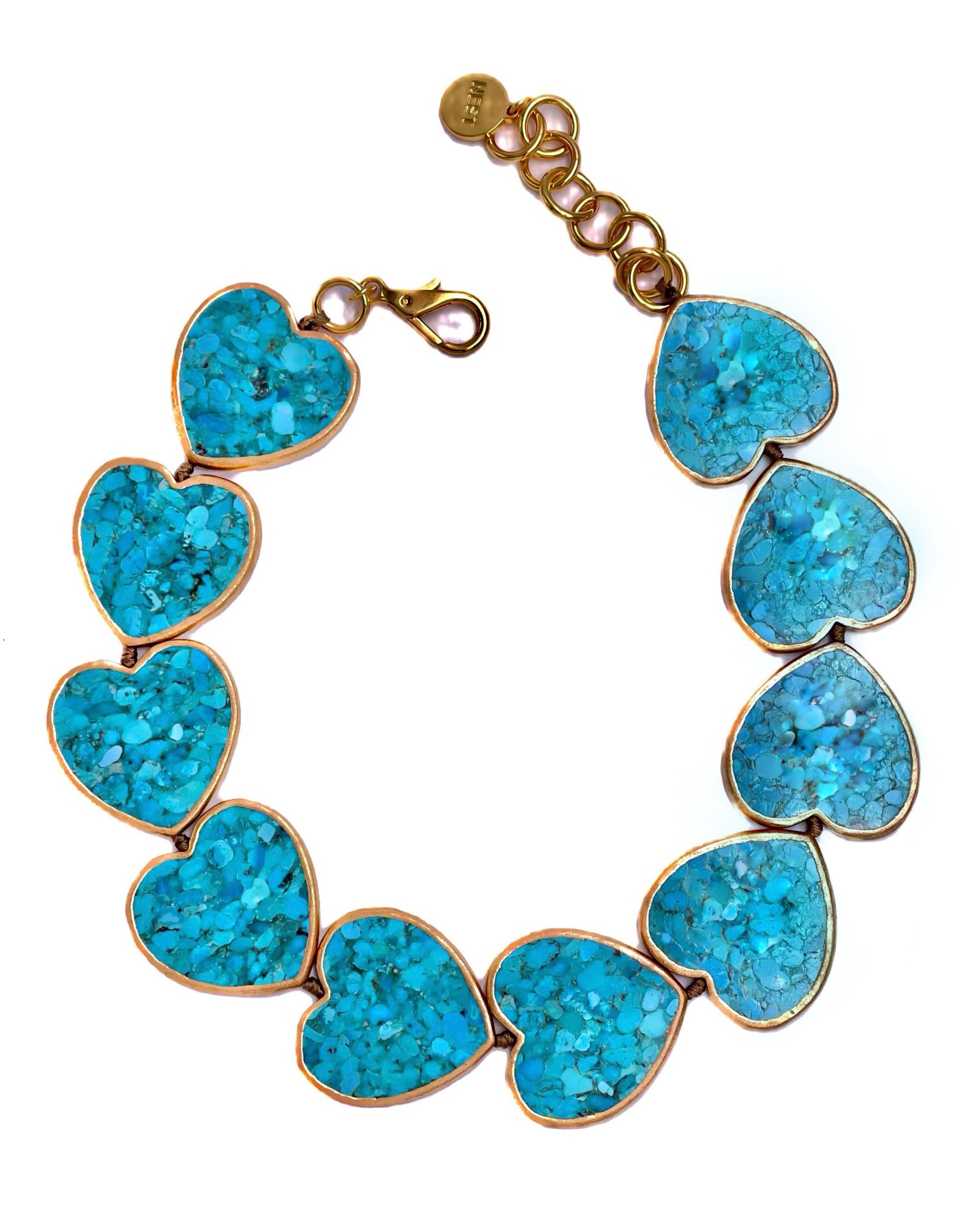Turquoise Heart Statement Necklace