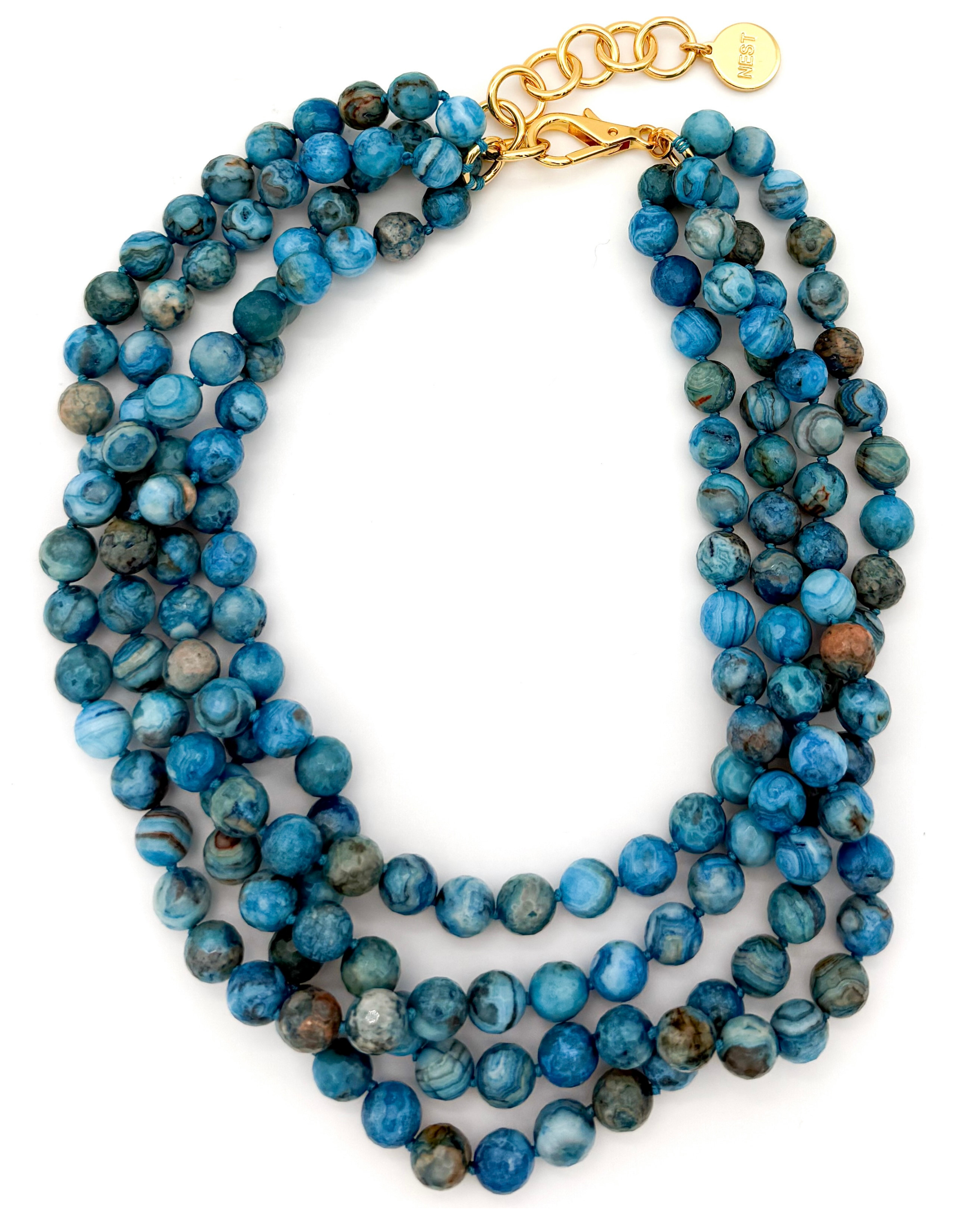 Blue Agate Multi-strand Necklace