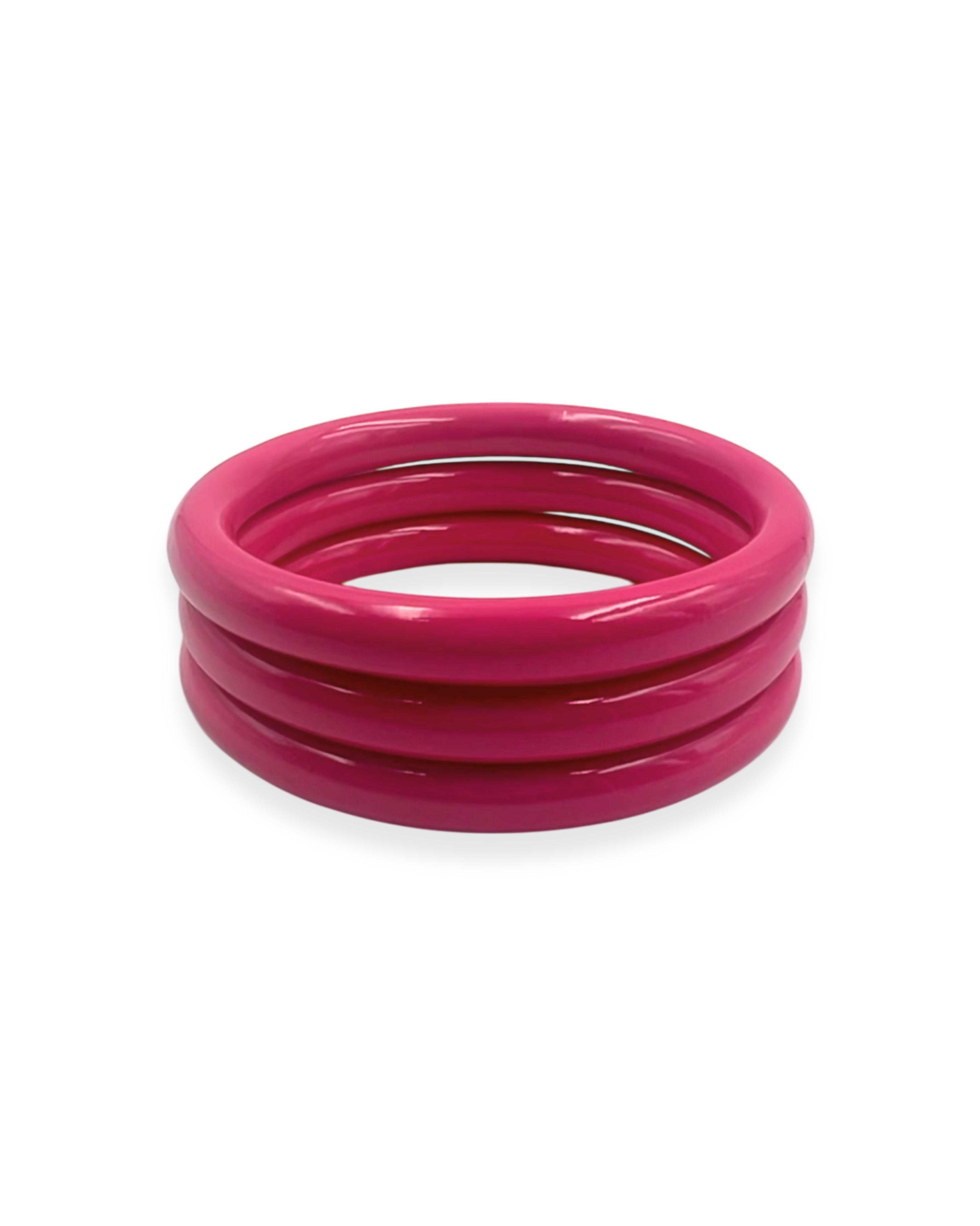 Pink Enamel Bangle Set