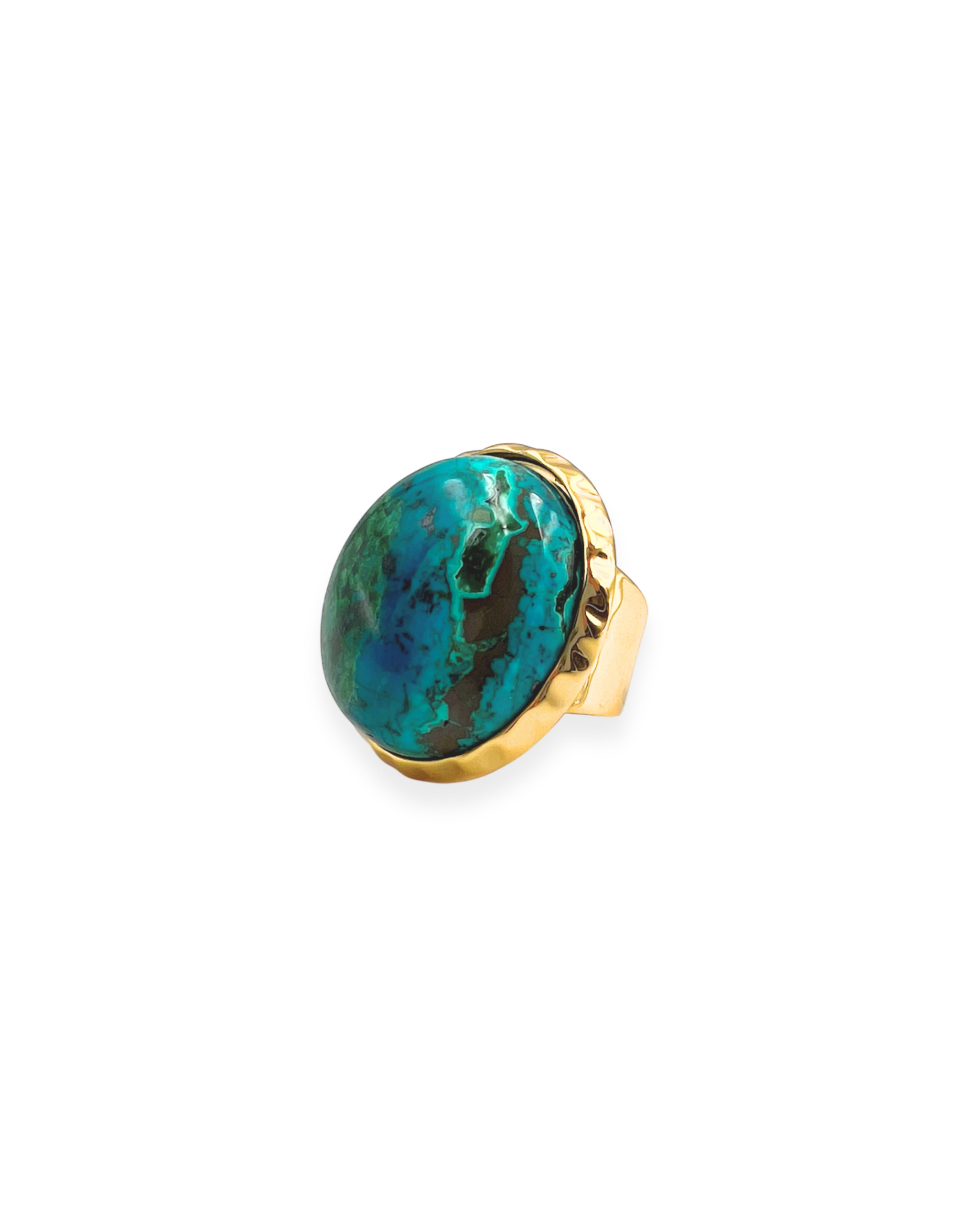 Chrysocolla Adjustable Statement Ring