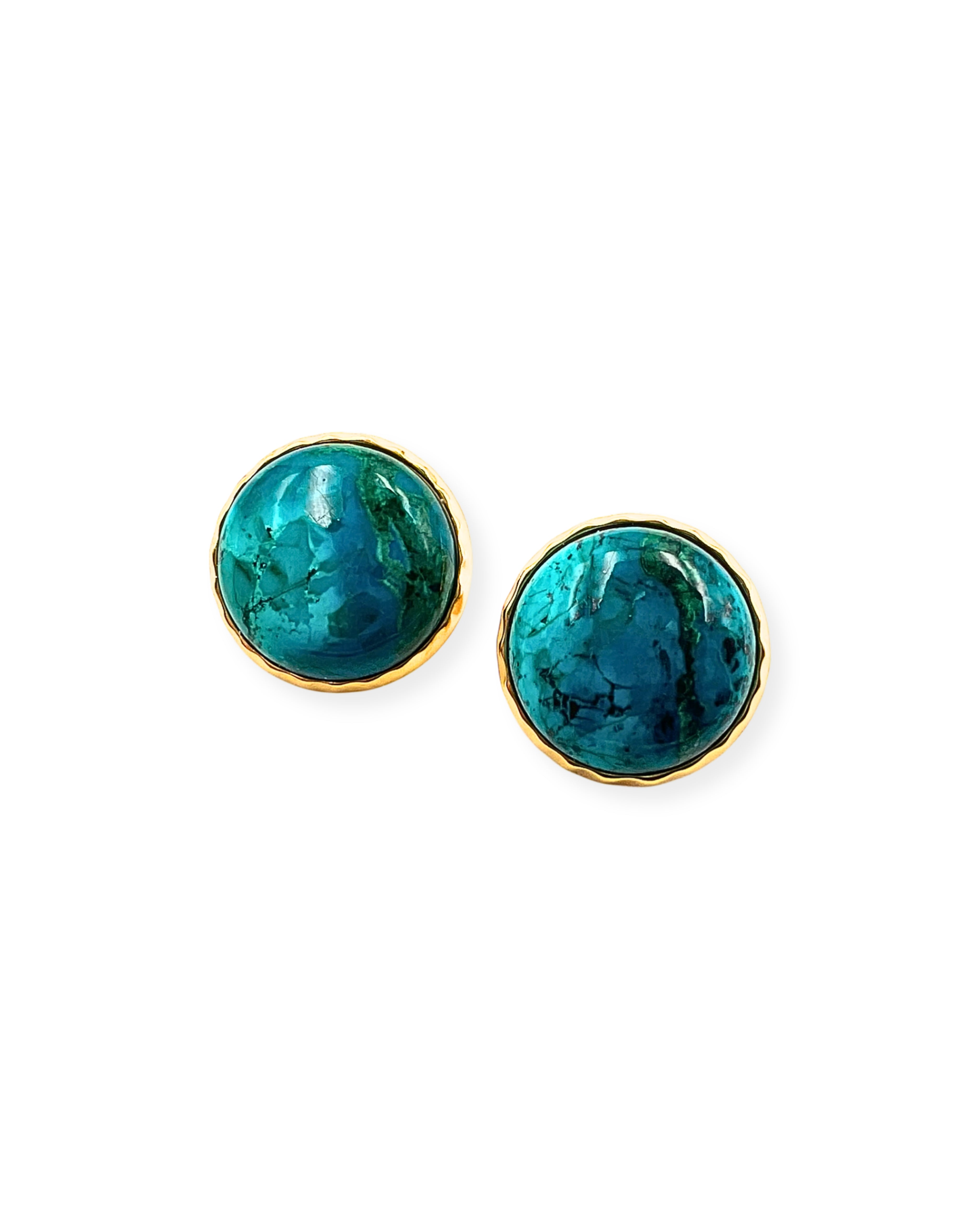 Chrysocolla Clip Earrings
