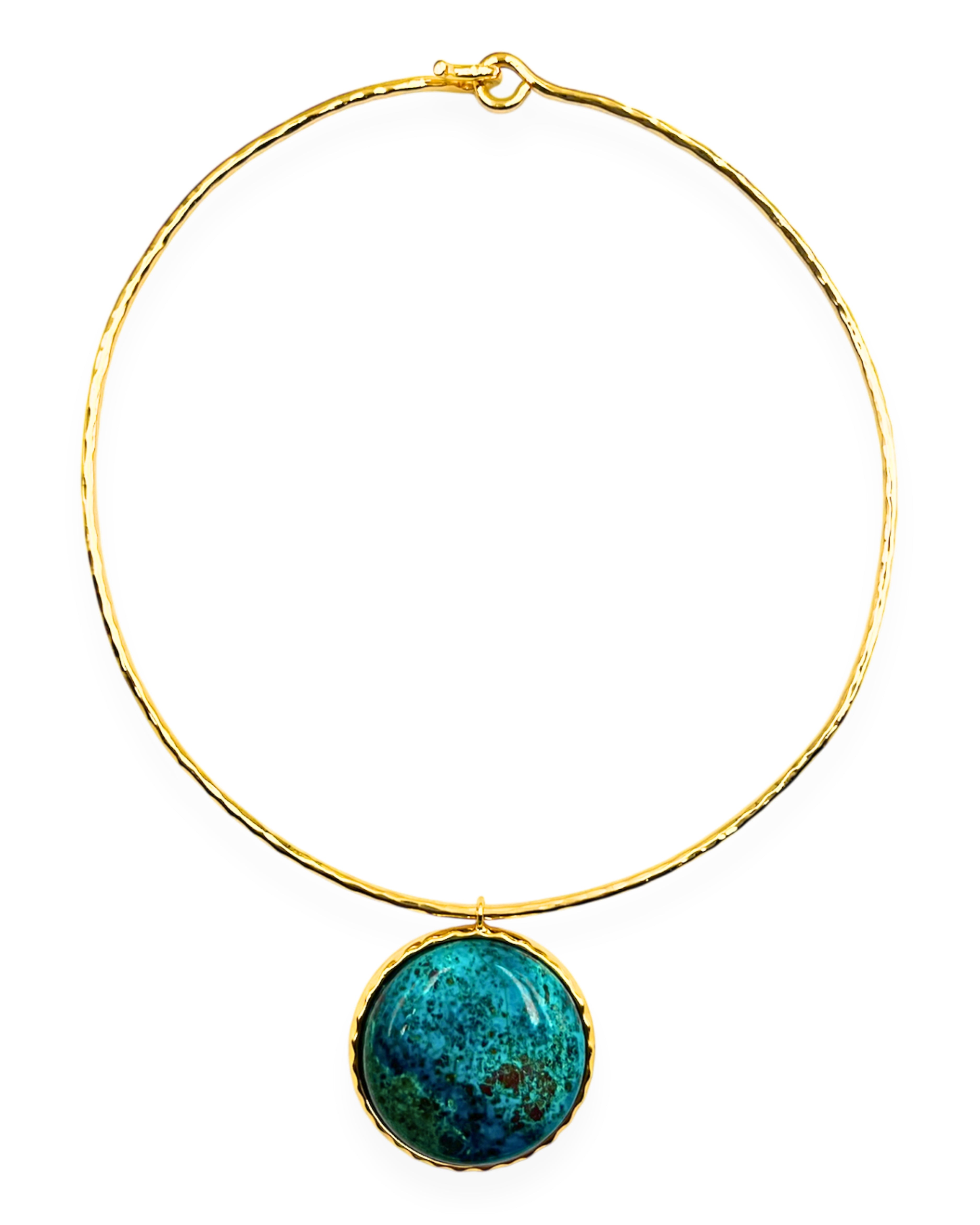 Chrysocolla Collar Pendant Necklace
