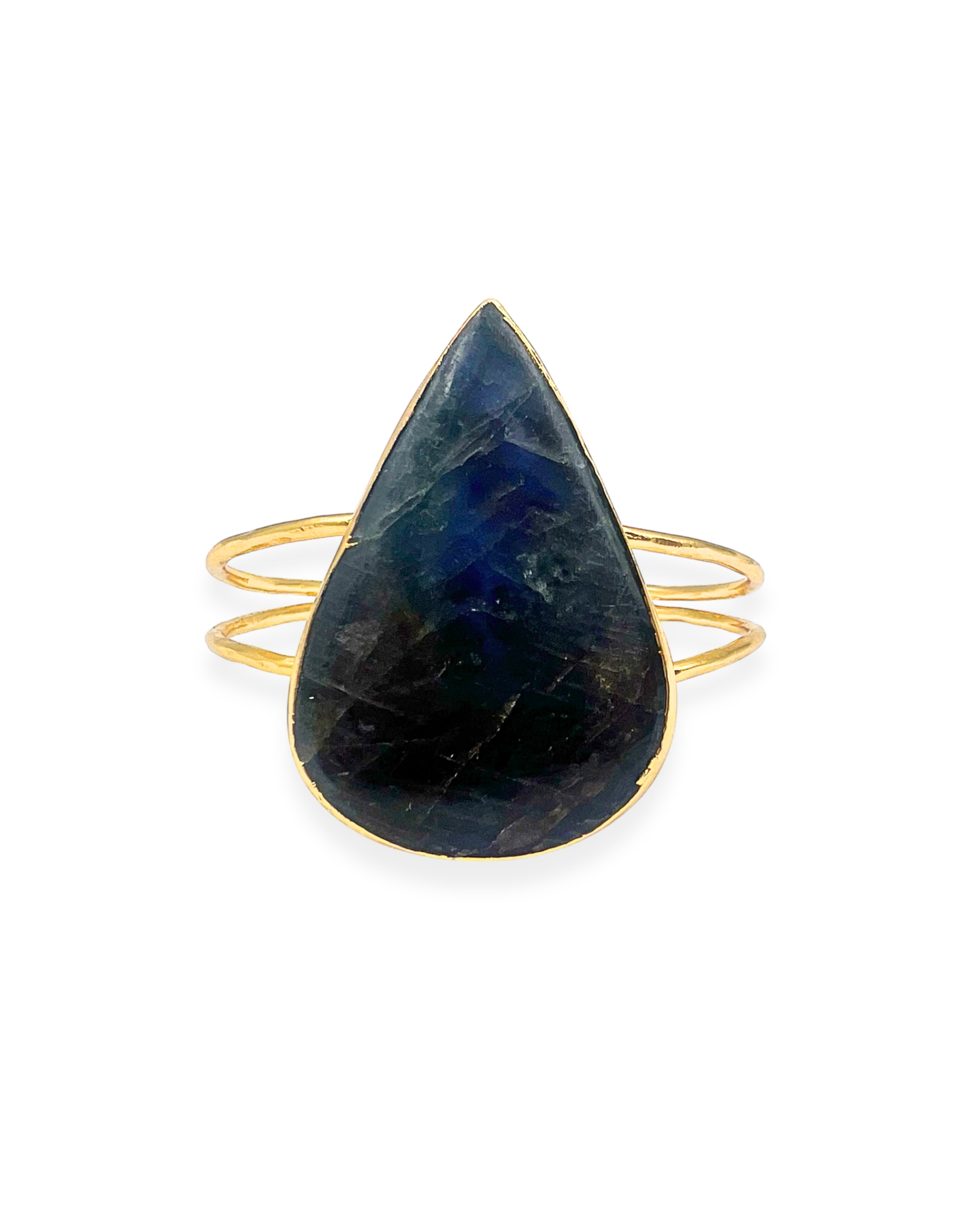 Labradorite Hammered Cuff Bracelet