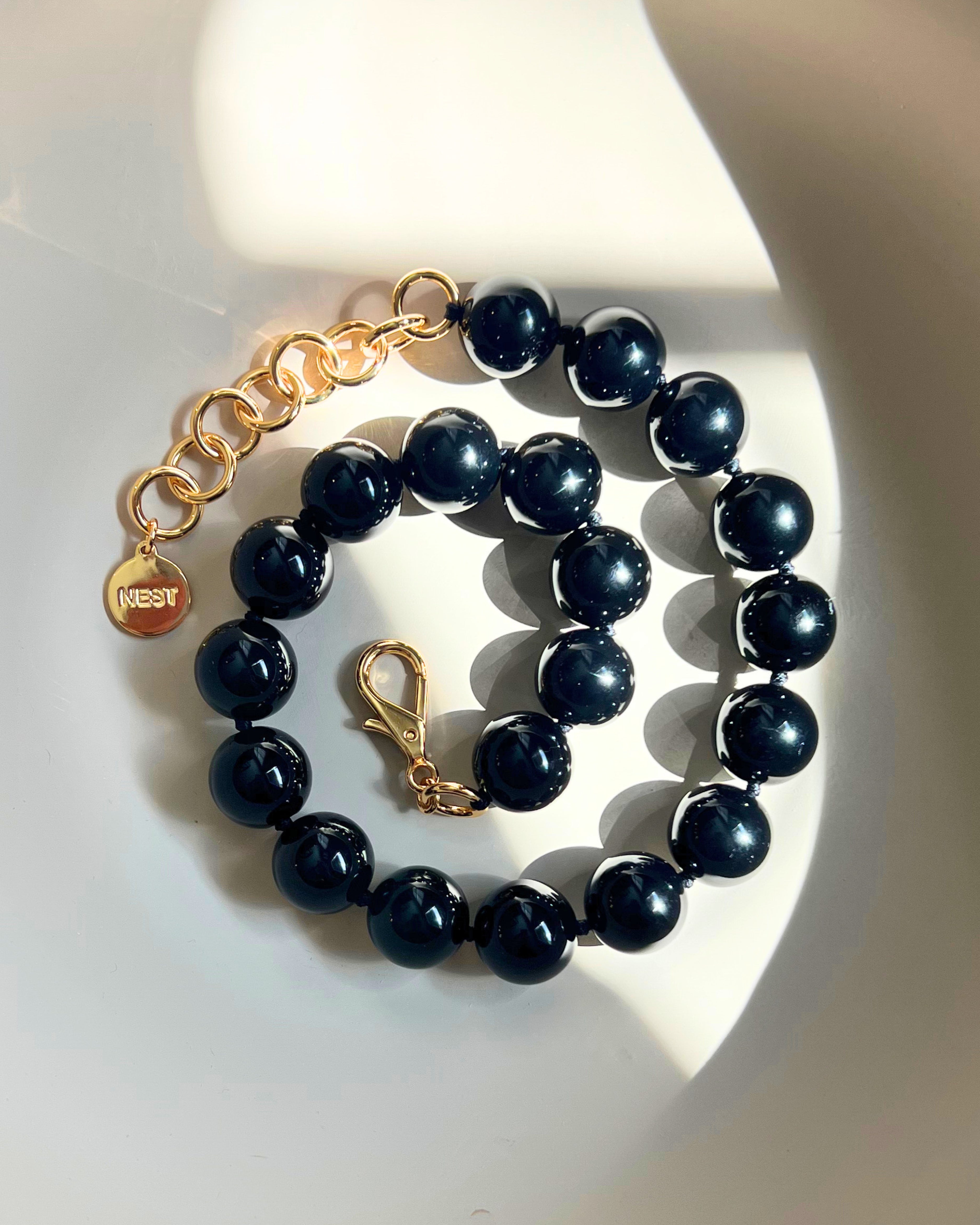 Black Onyx Statement Strand Necklace