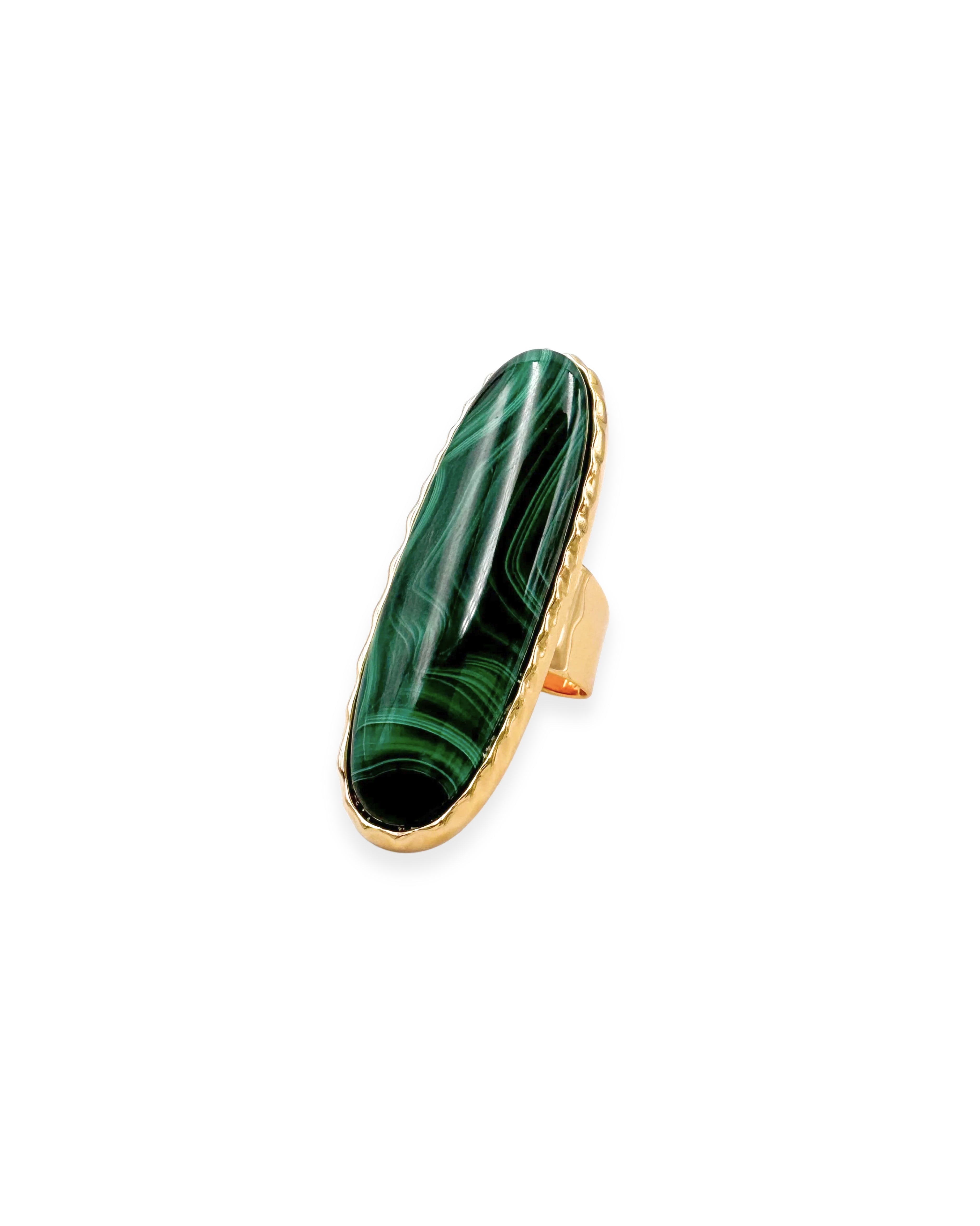 Malachite Gemstone Adjustable Ring