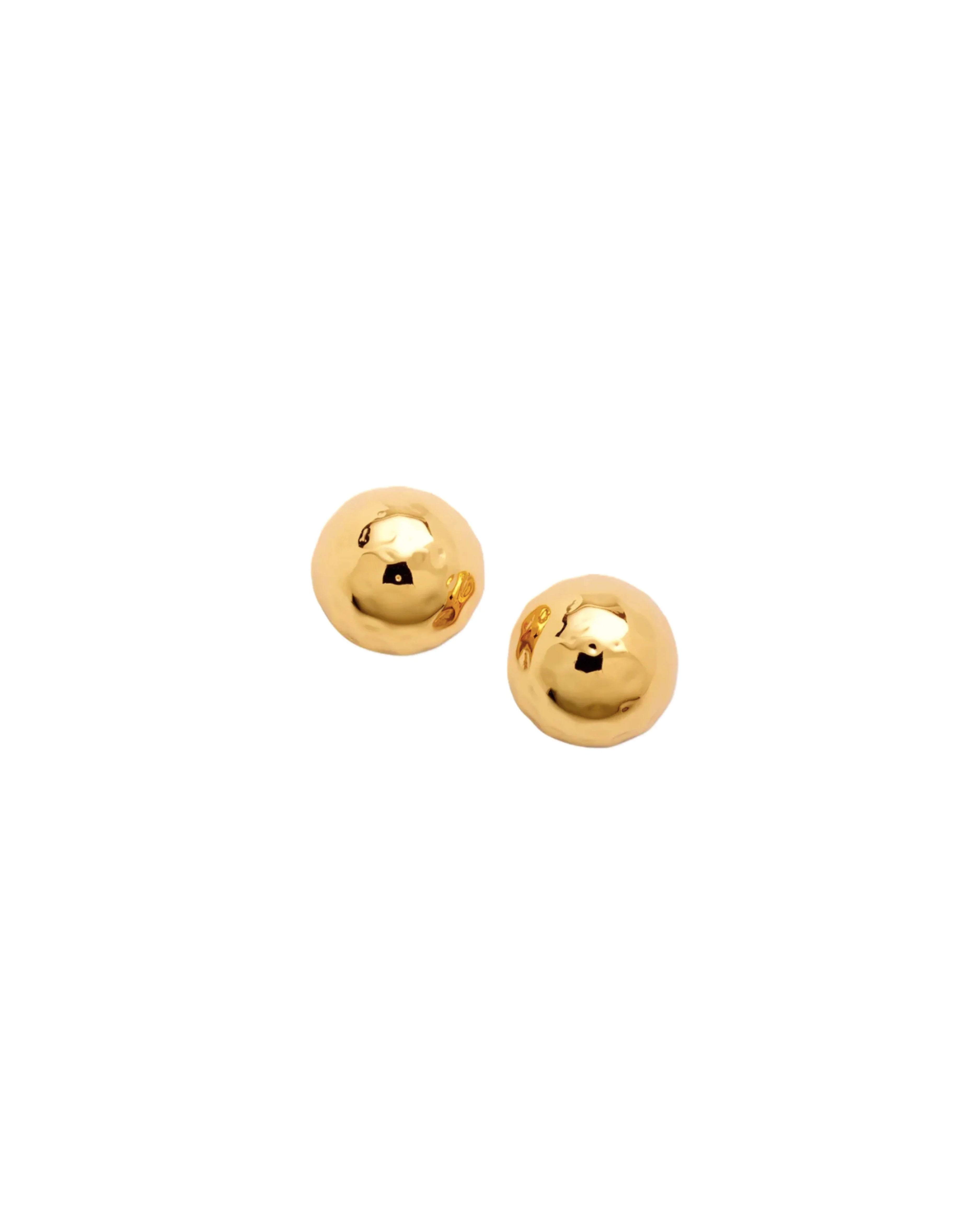 Hammered Gold Tiny Studs