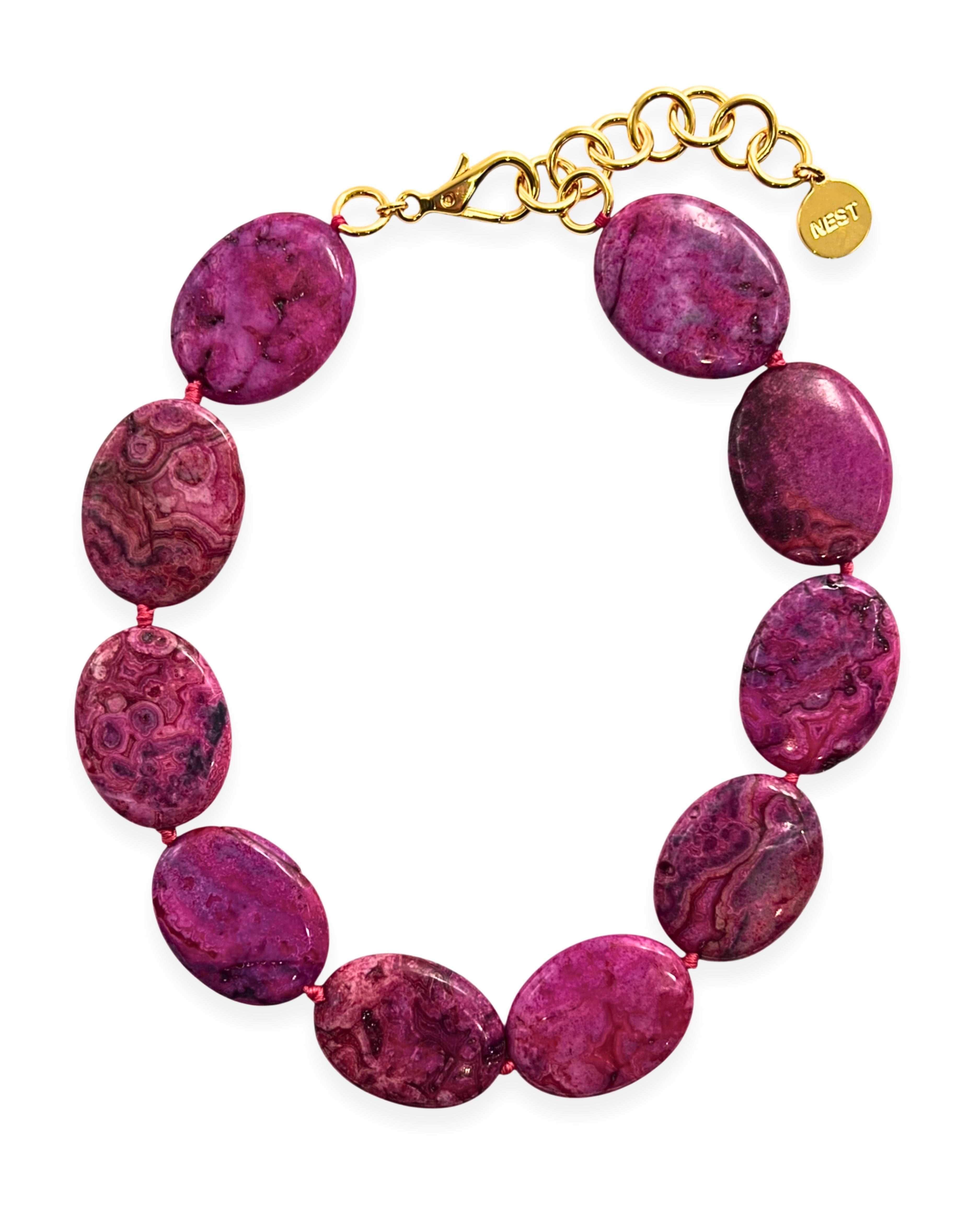 Magenta Agate Statement Necklace