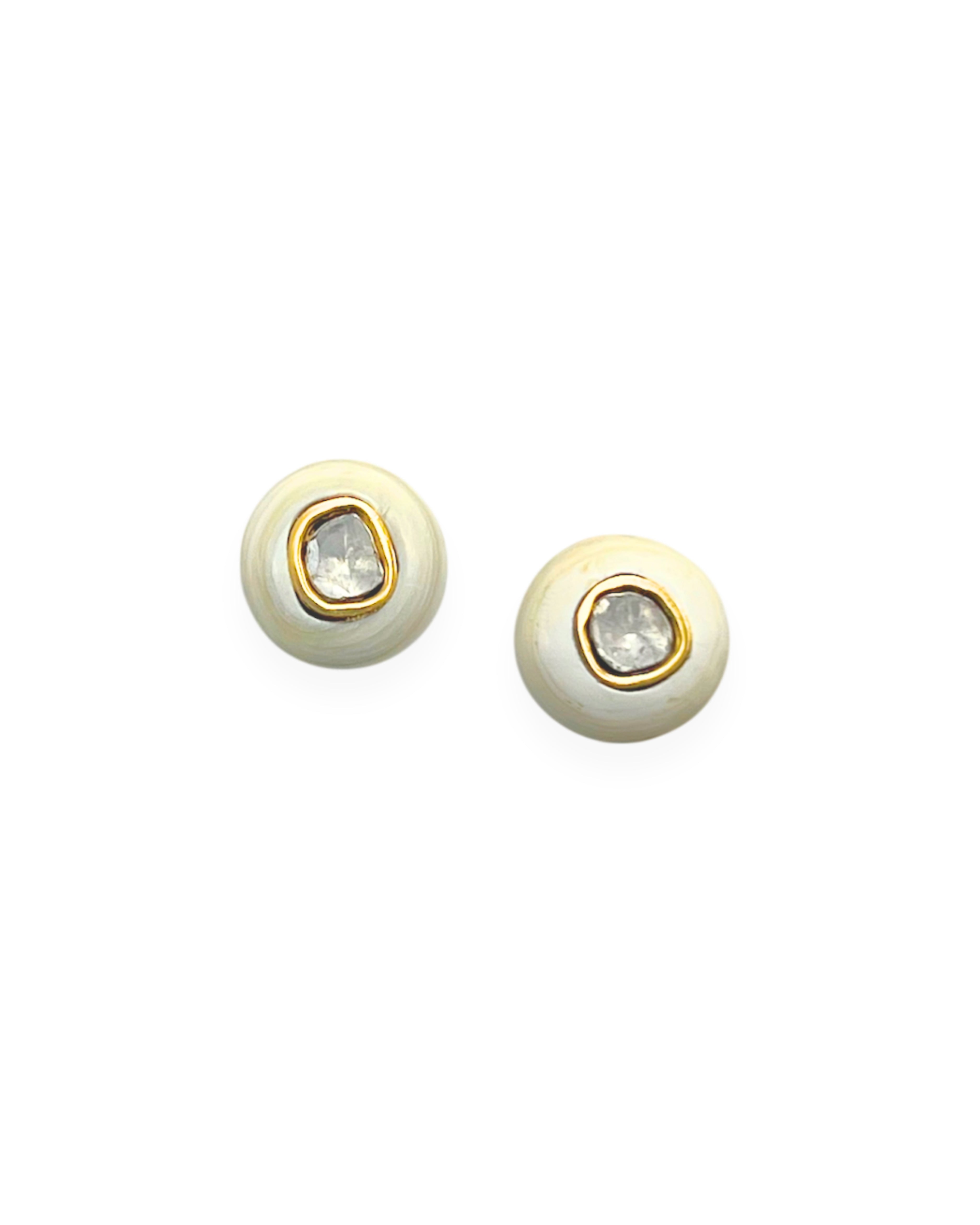 Blonde Horn Diamond Stud Earrings