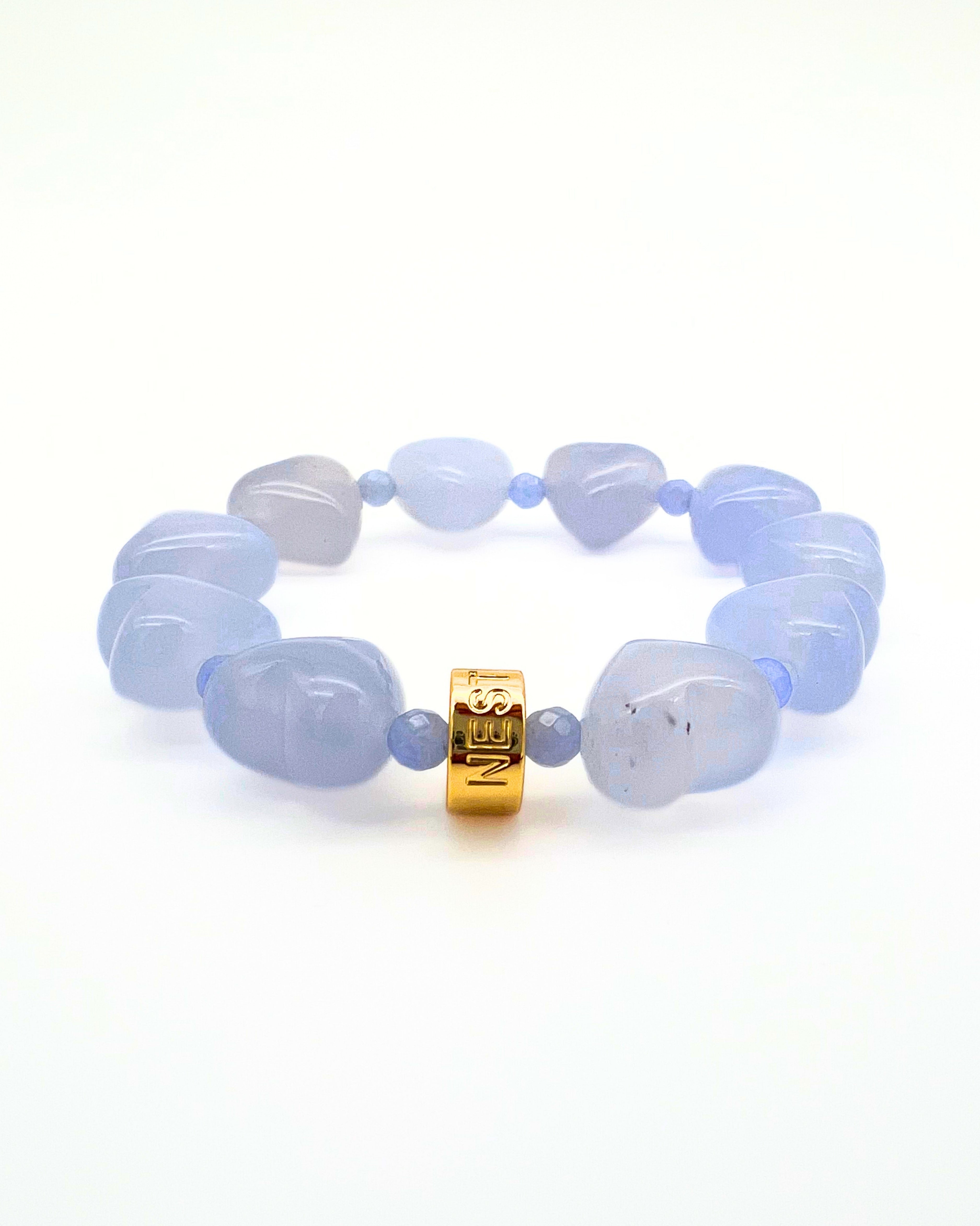 Chalcedony Heart Stretch Bracelet
