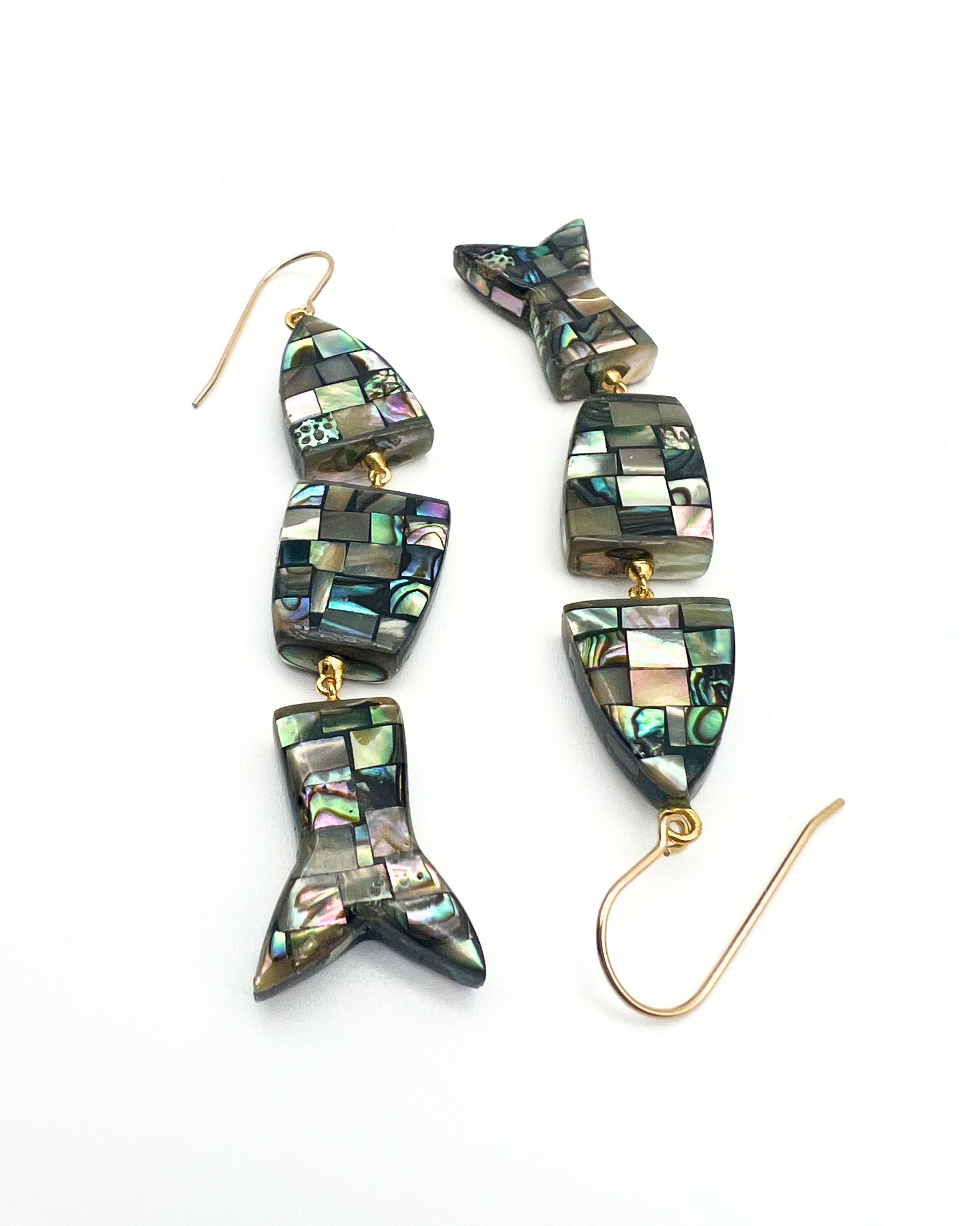 Abalone Fish Earrings