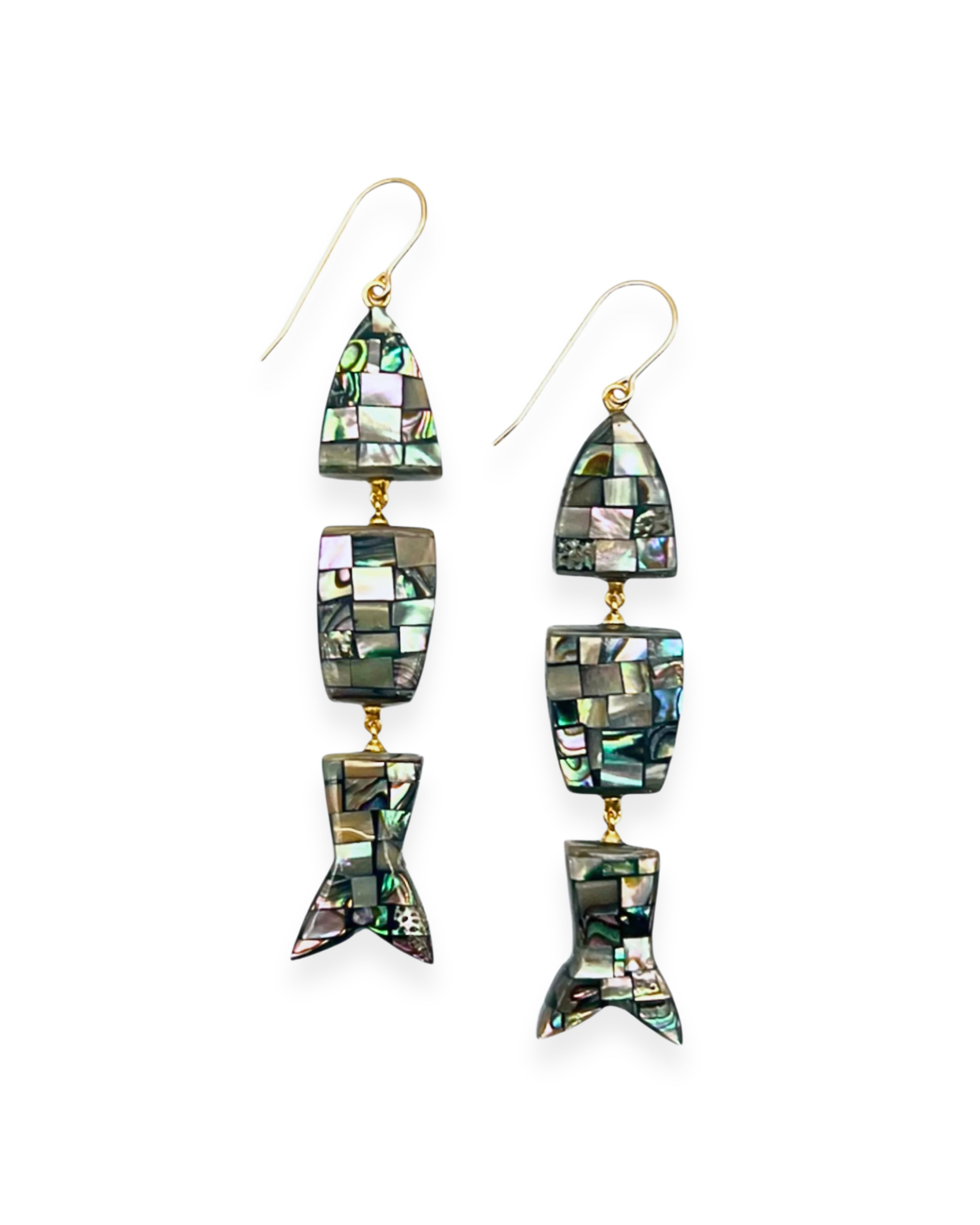 Abalone Fish Earrings