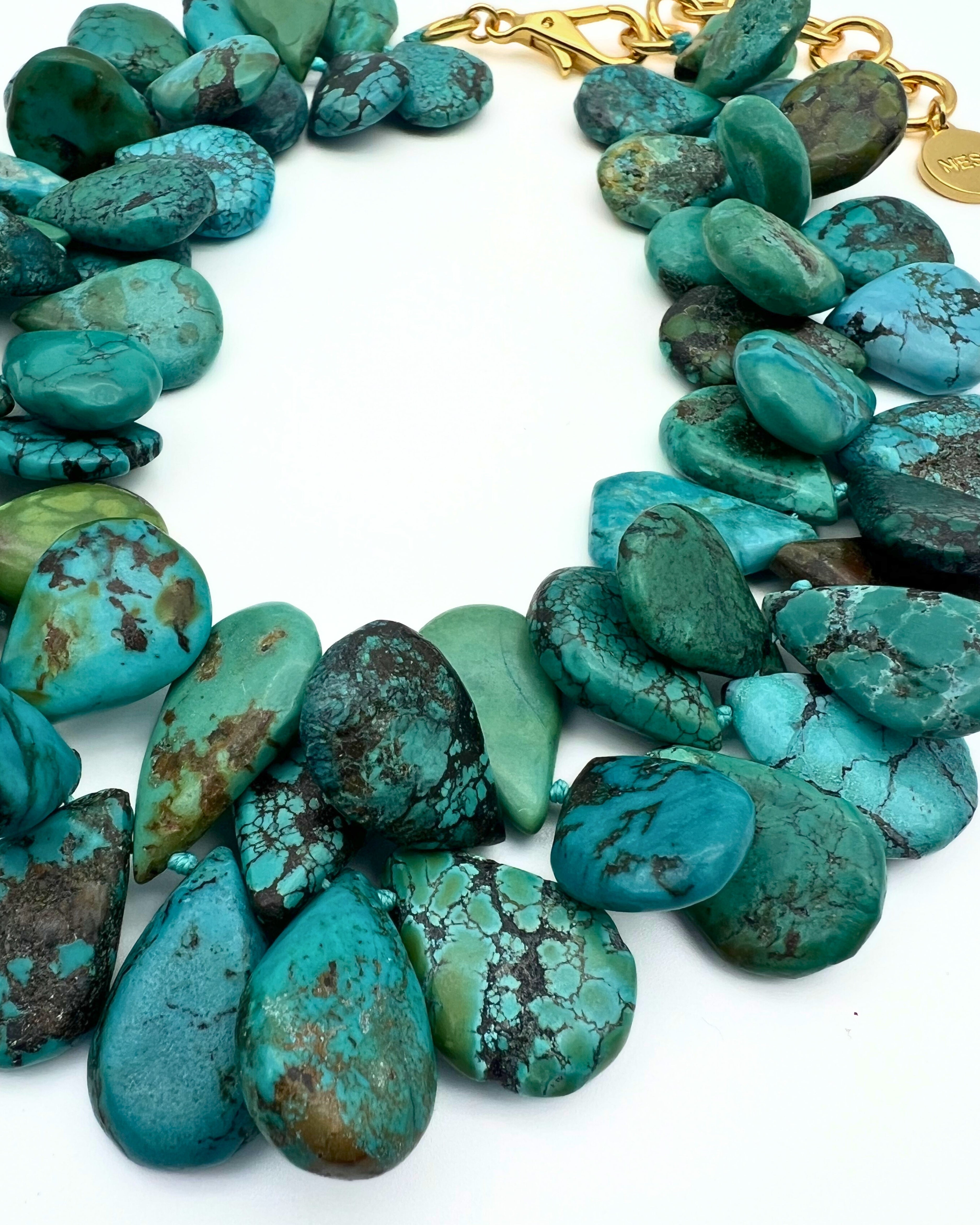Turquoise Cluster Necklace