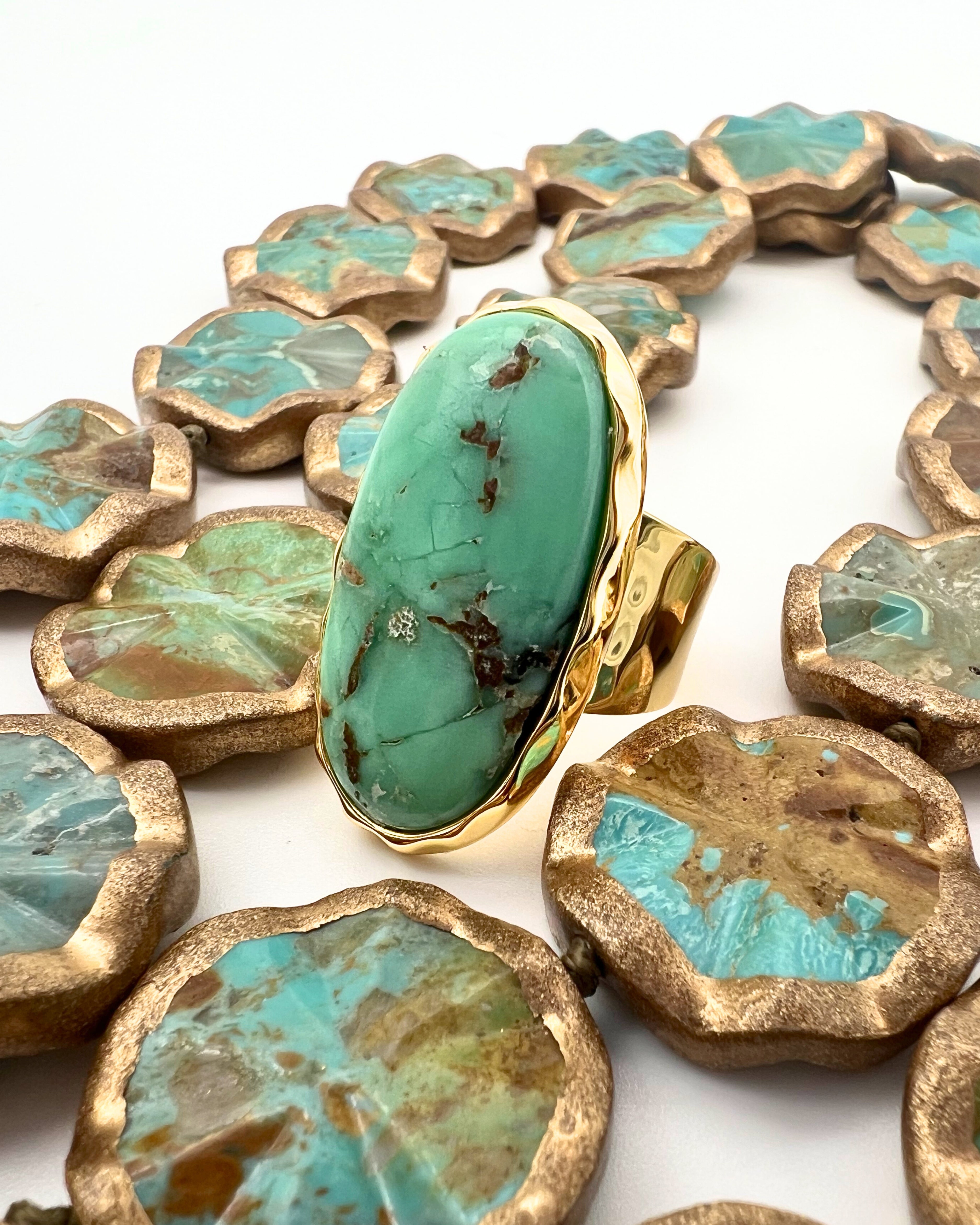 Chrysoprase Adjustable Ring