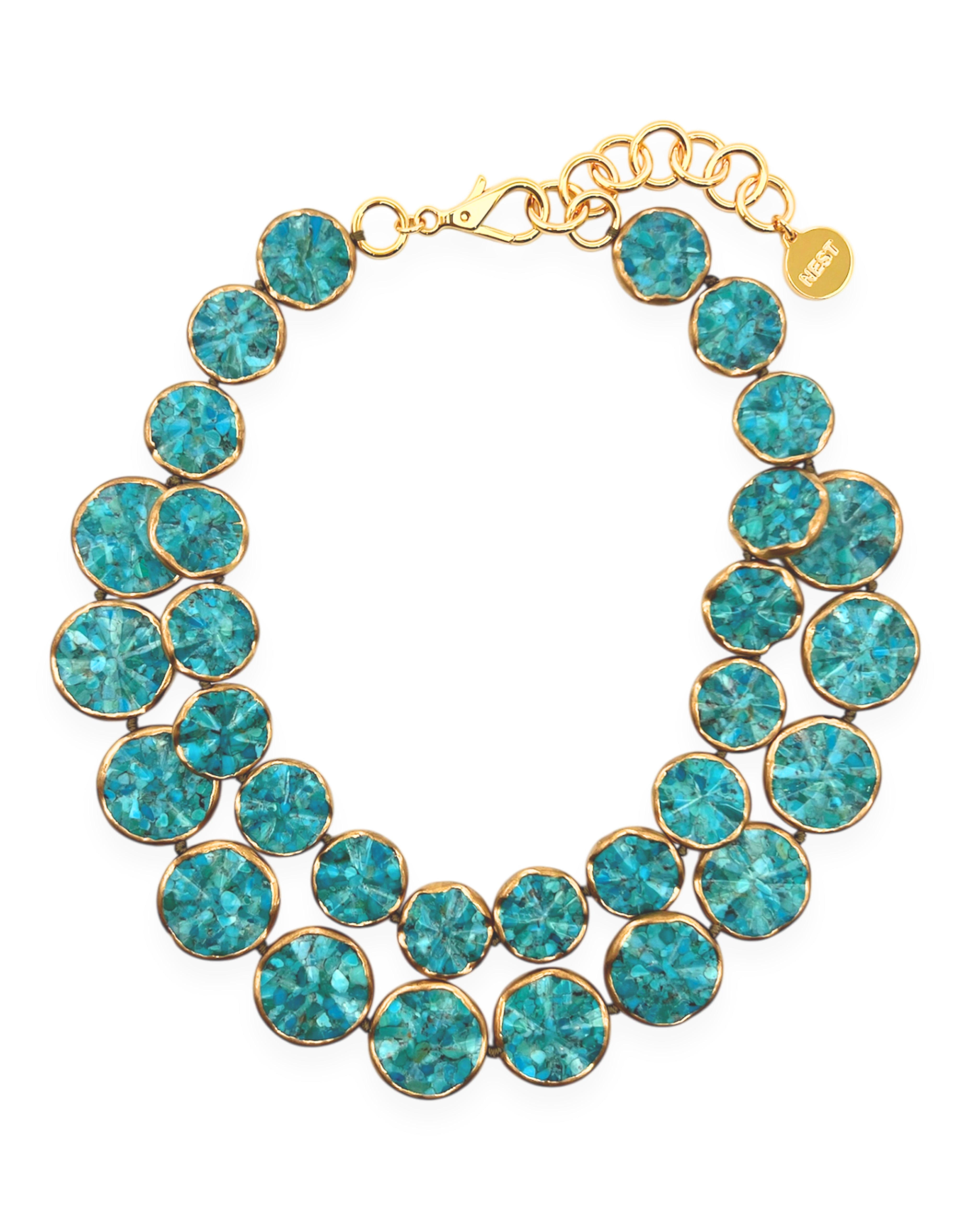 Wavy Turquoise Statement Necklace