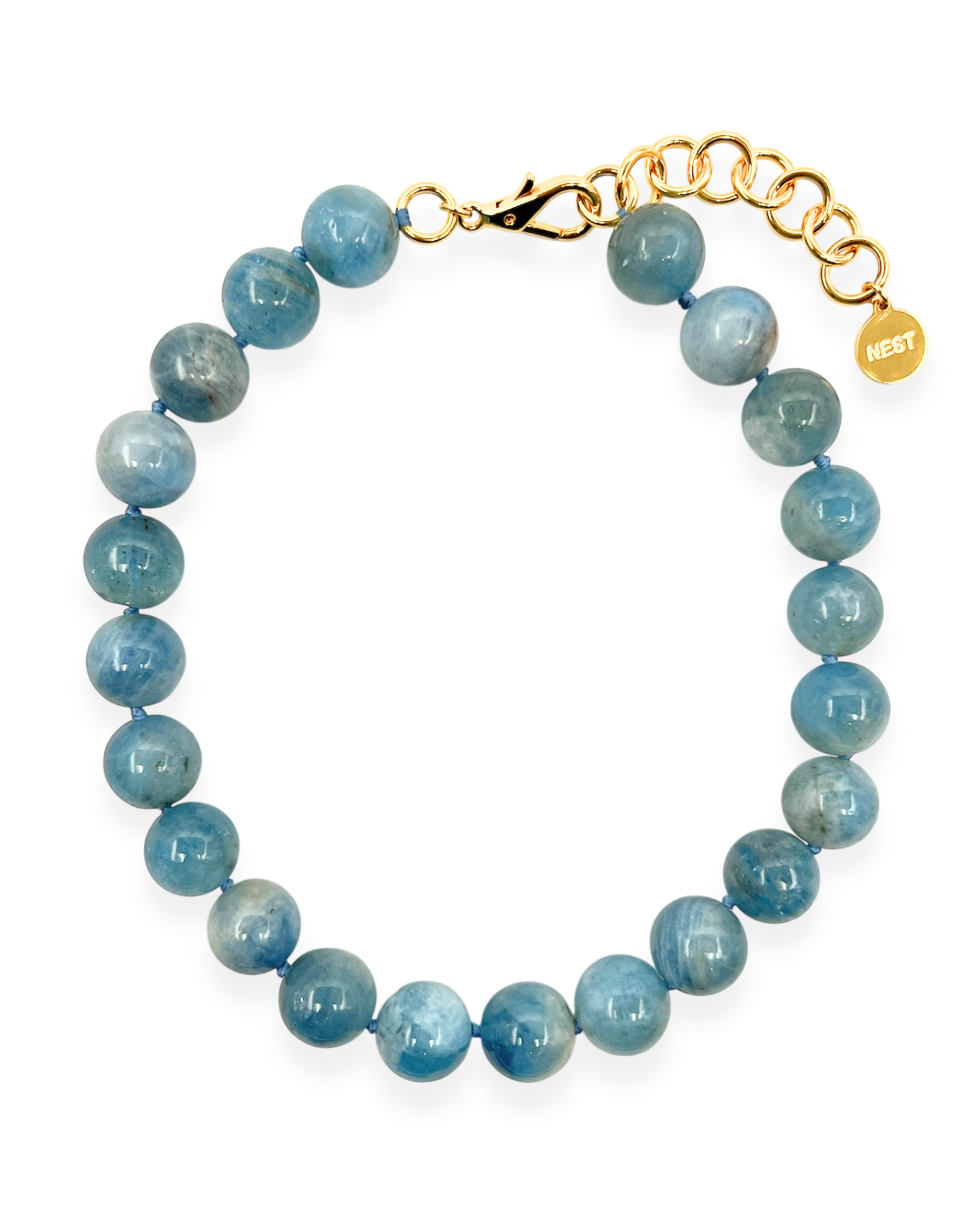 Aquamarine Statement Strand Necklace