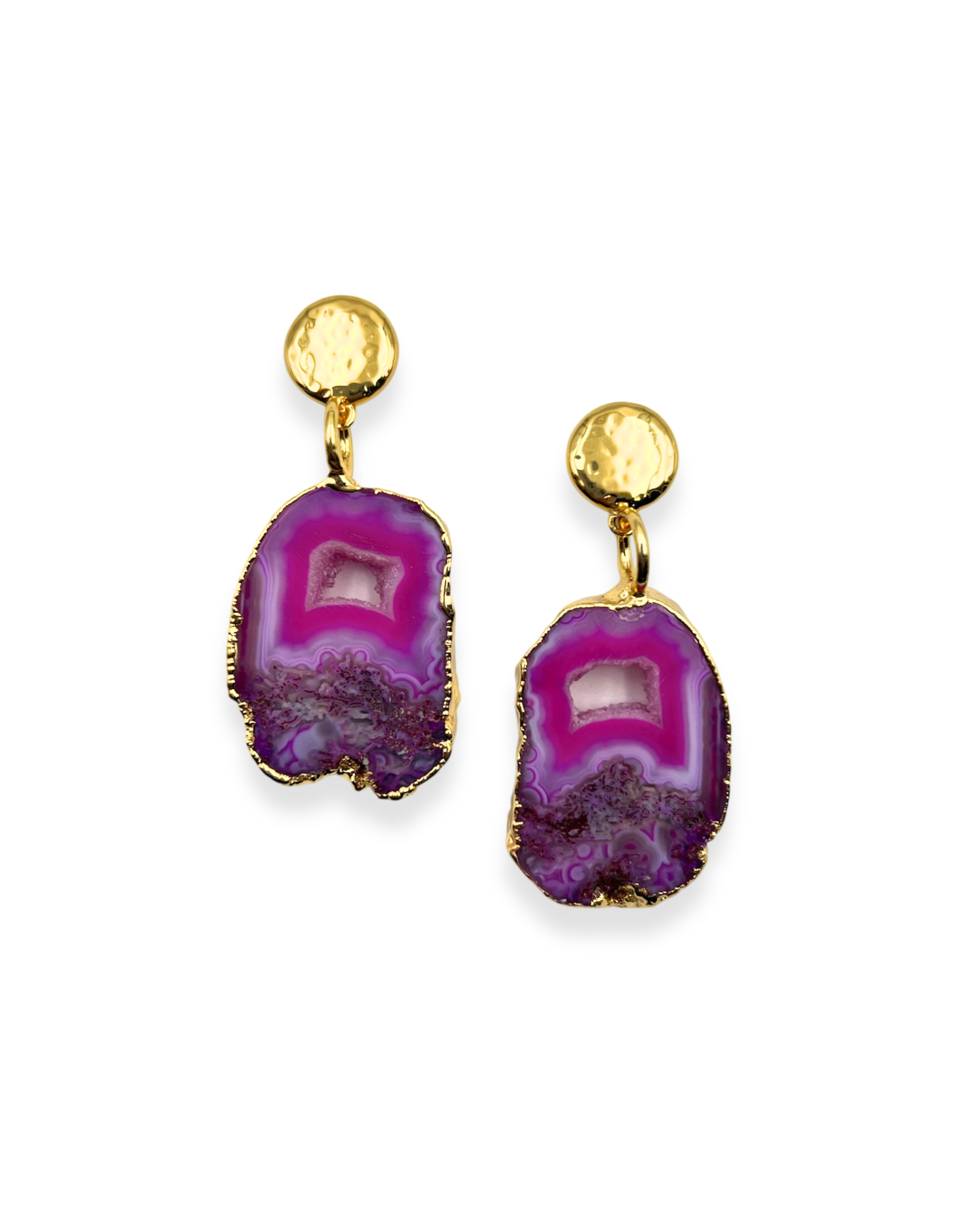 Pink Agate Drop Earrings