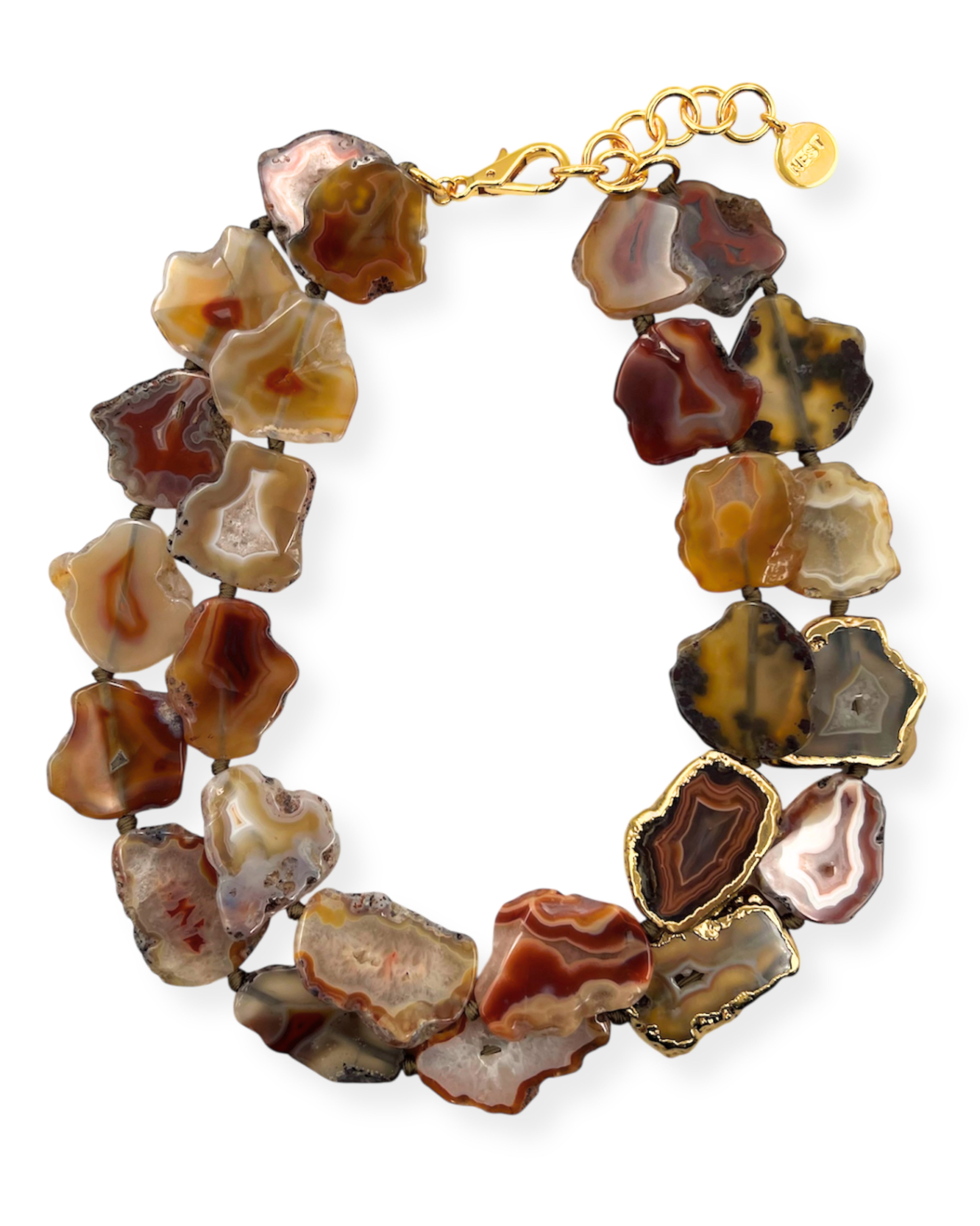 Agate Geode Slice Statement Necklace