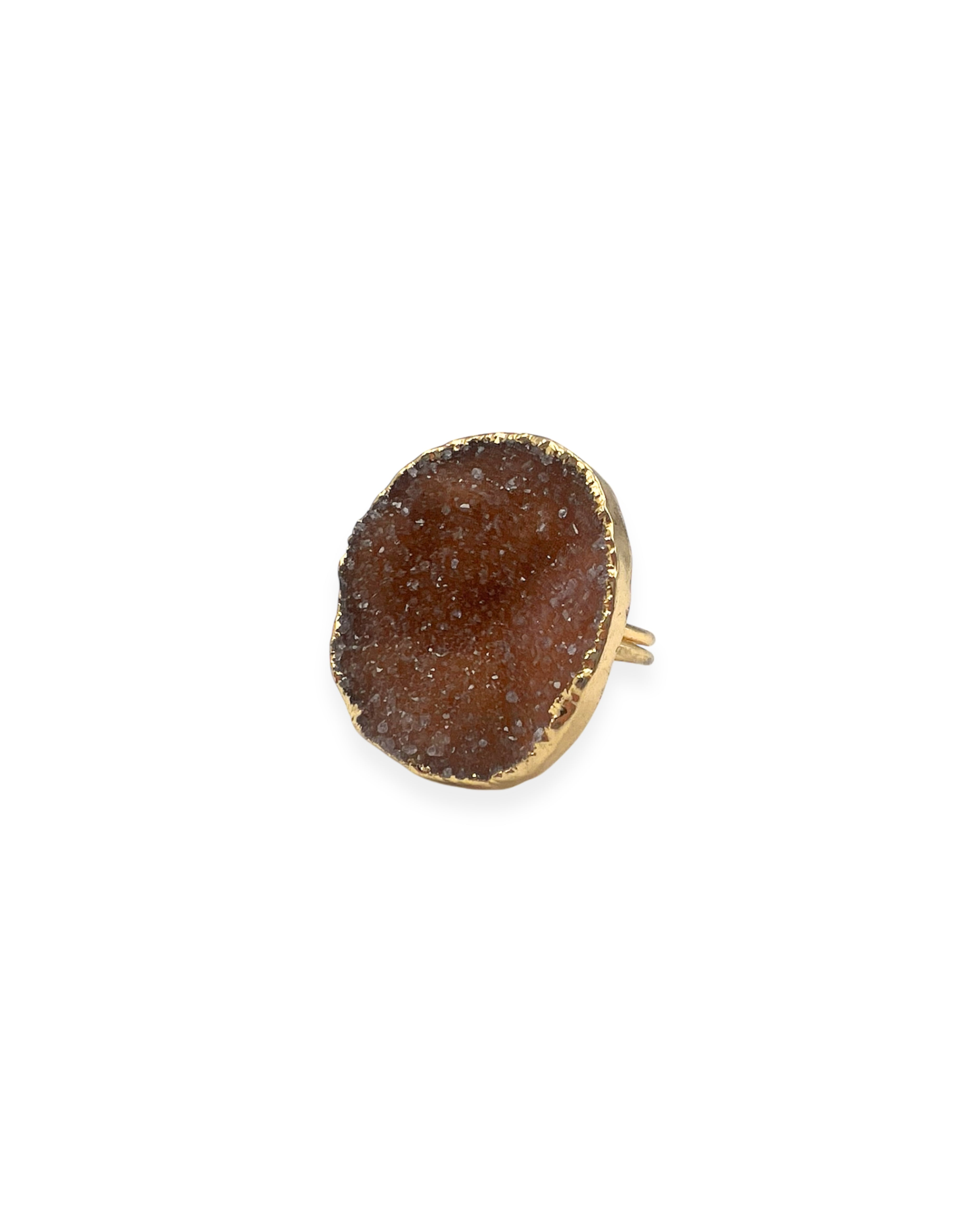 Cinnamon Druzy Amethyst Adjustable Ring