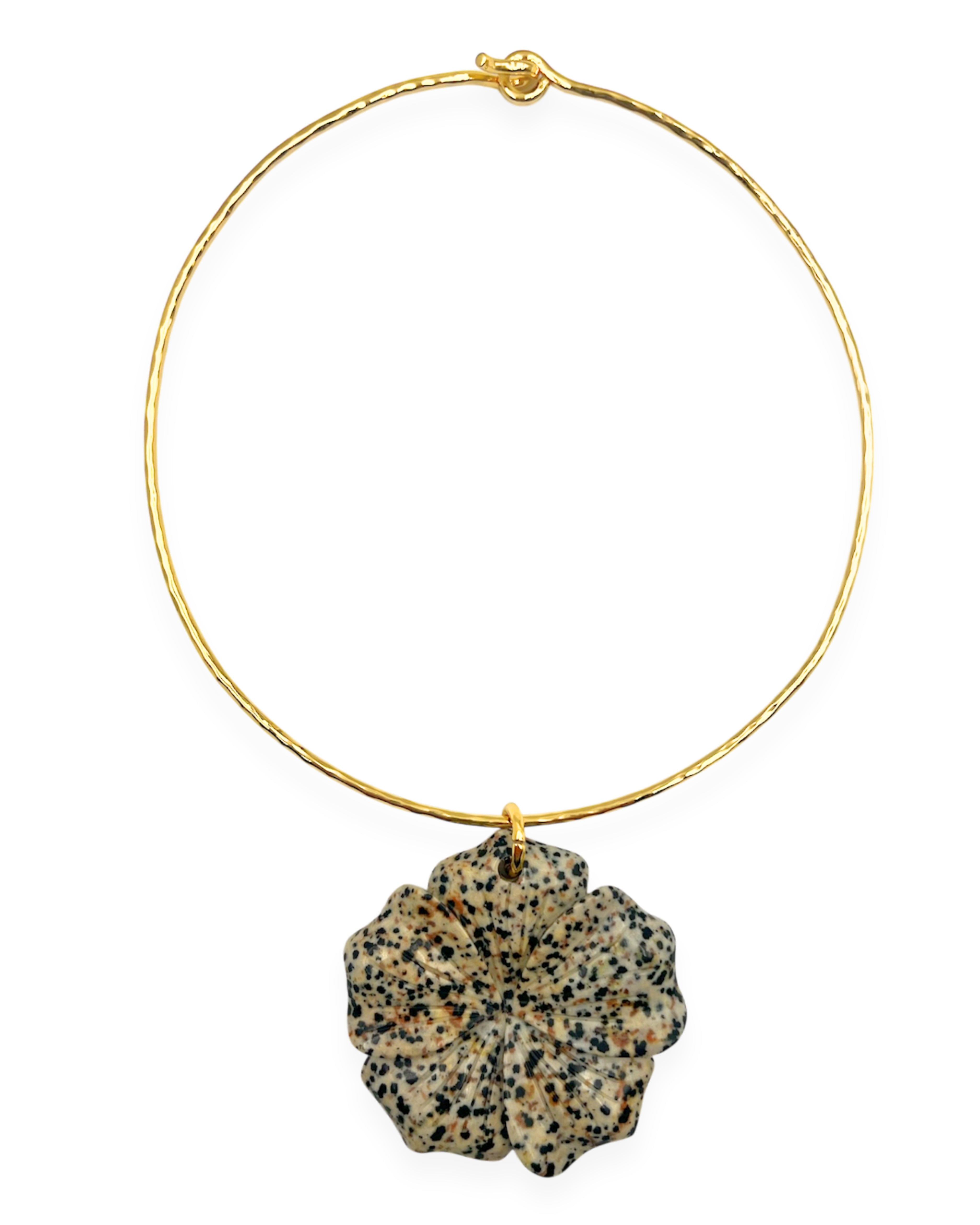 Dalmatian Jasper Flower Collar