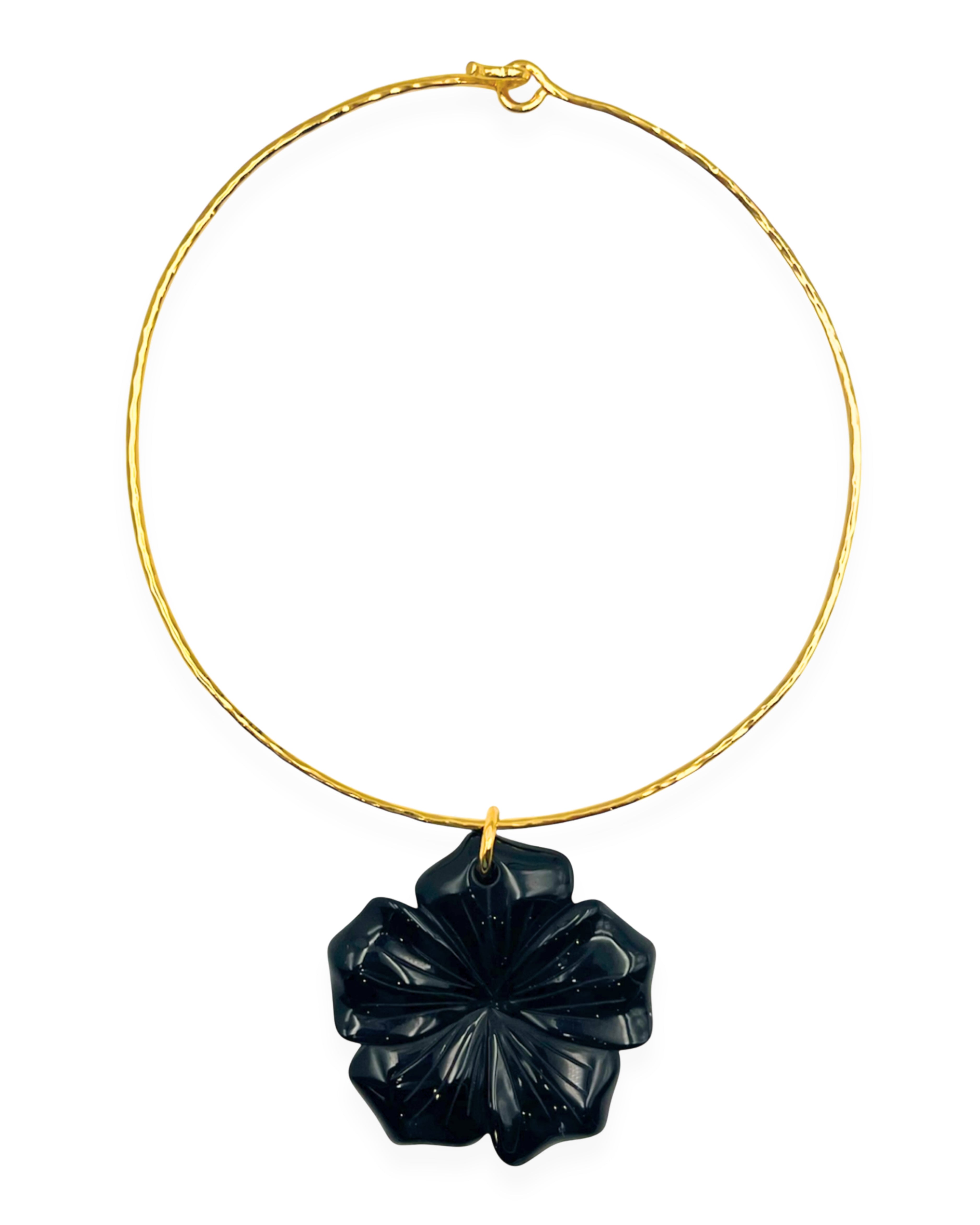 Black Onyx Flower Collar
