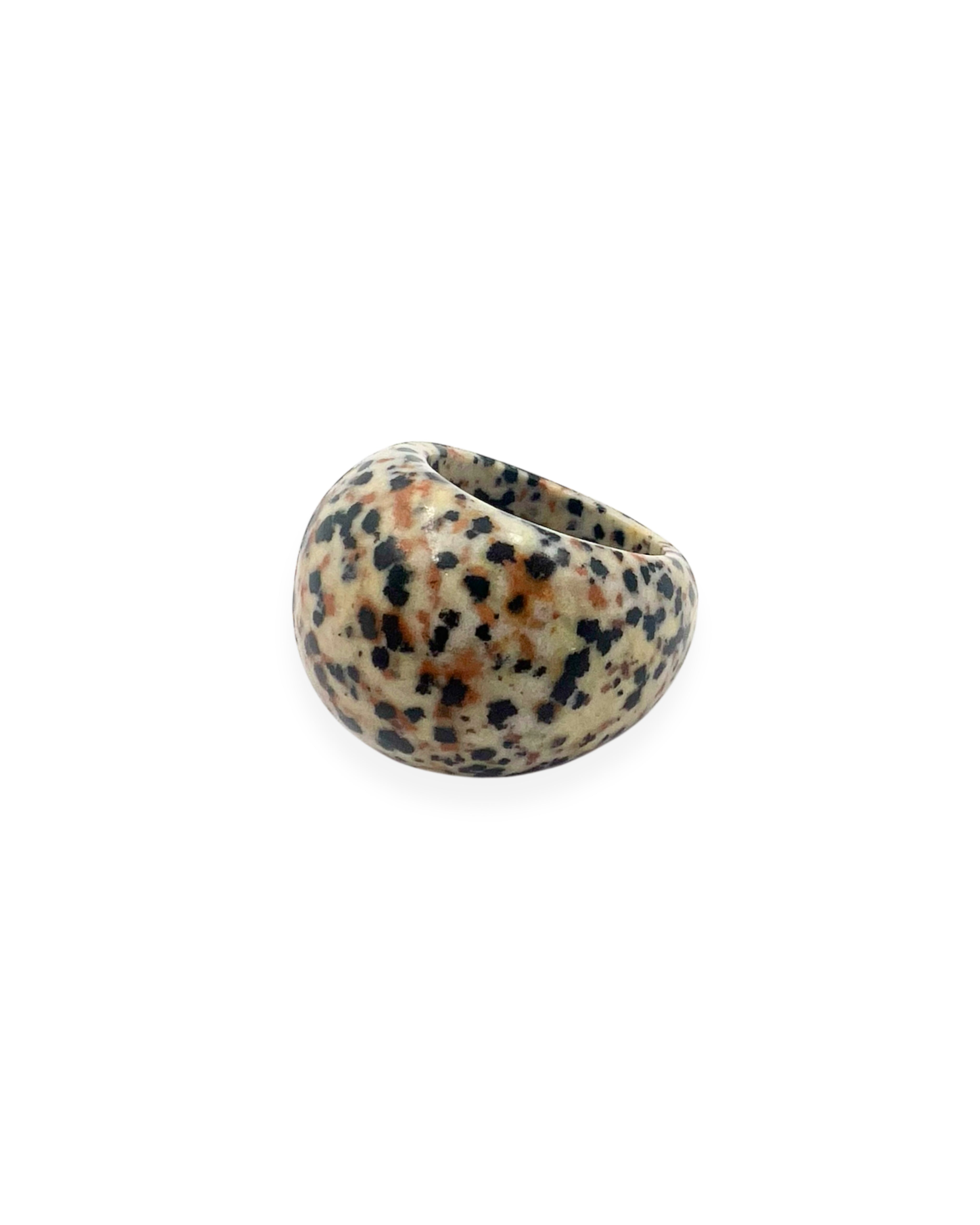 Dalmatian Jasper Statement Ring