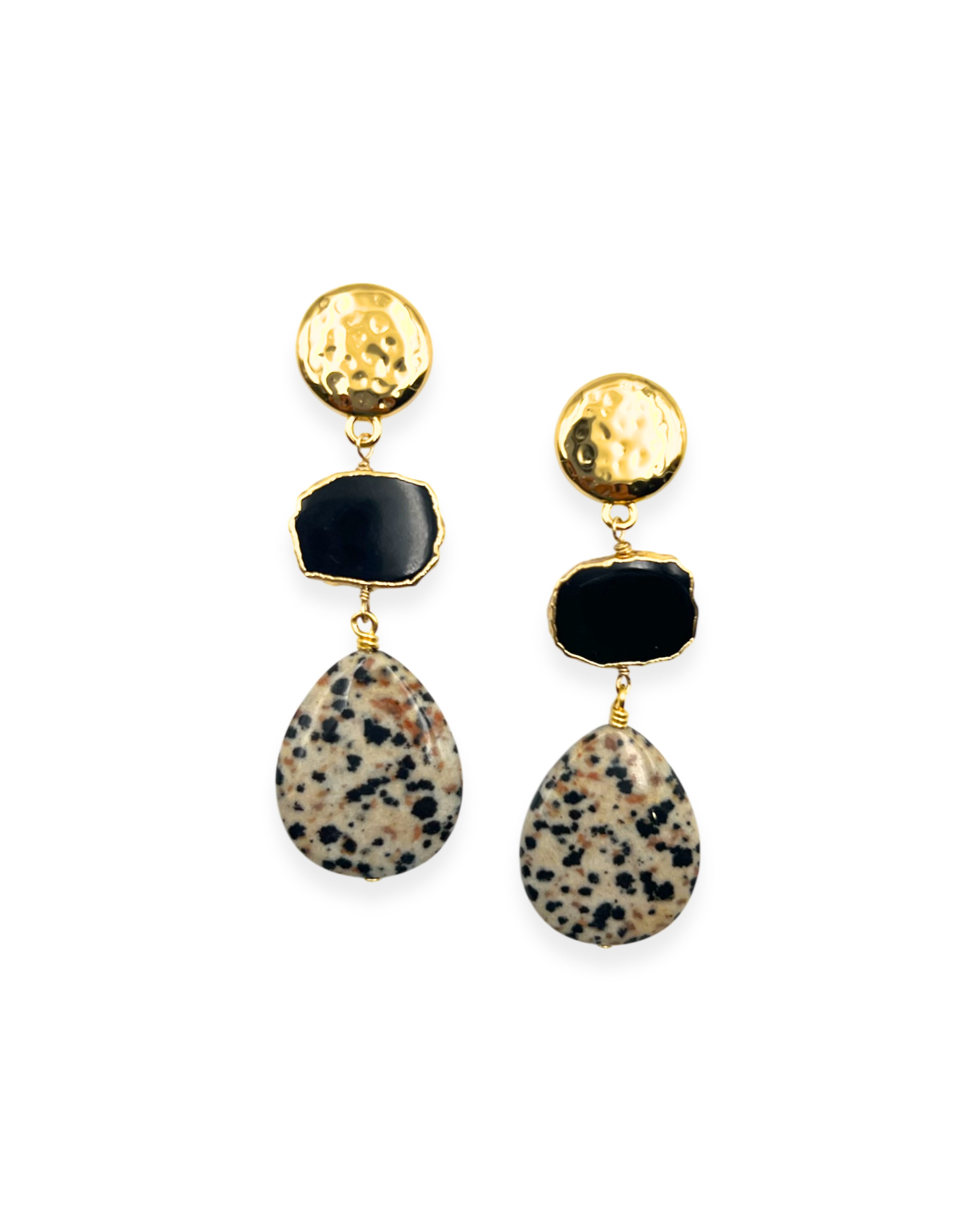 Dalmatian Jasper Teardrop Earrings