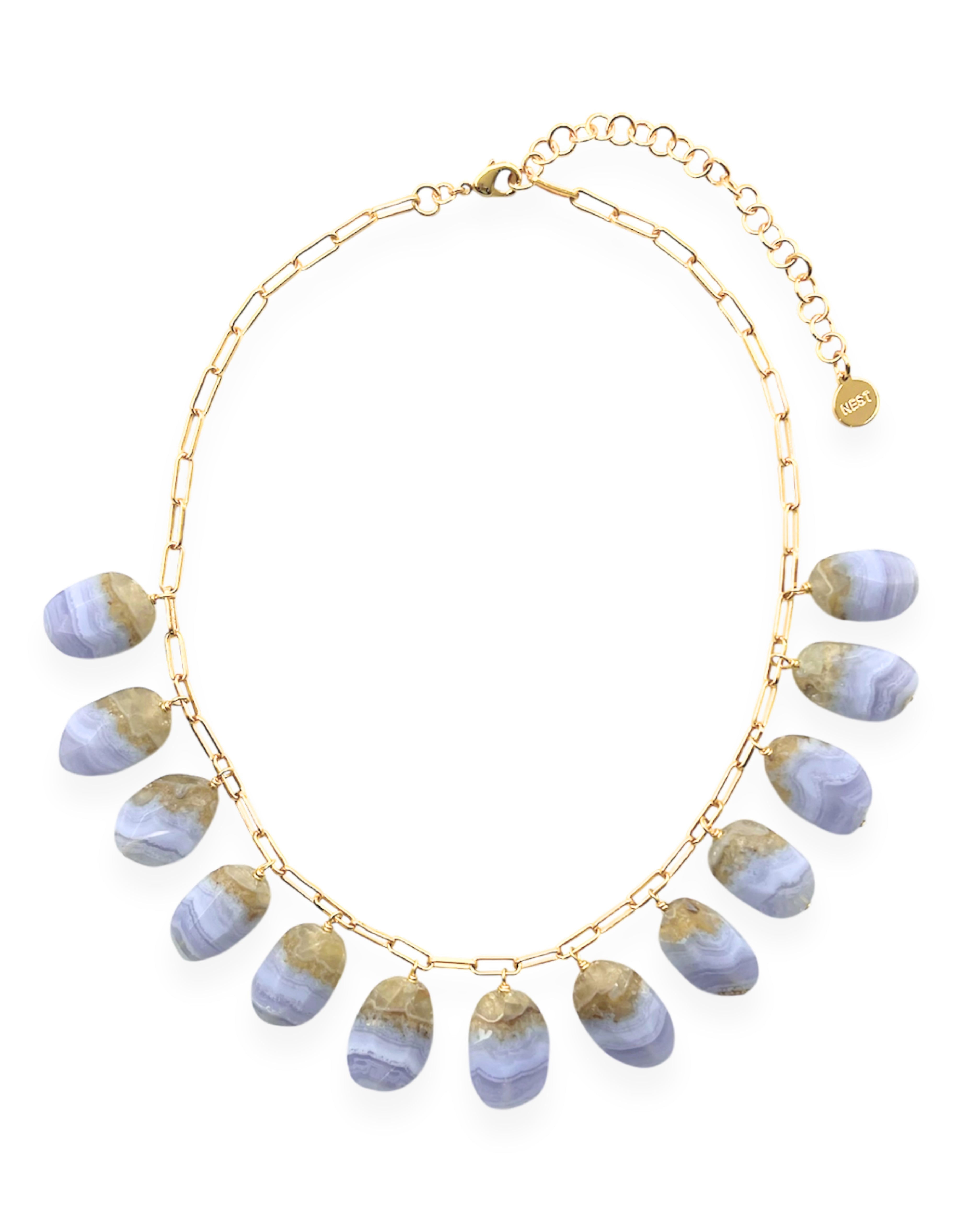 Lace Agate Charm Necklace