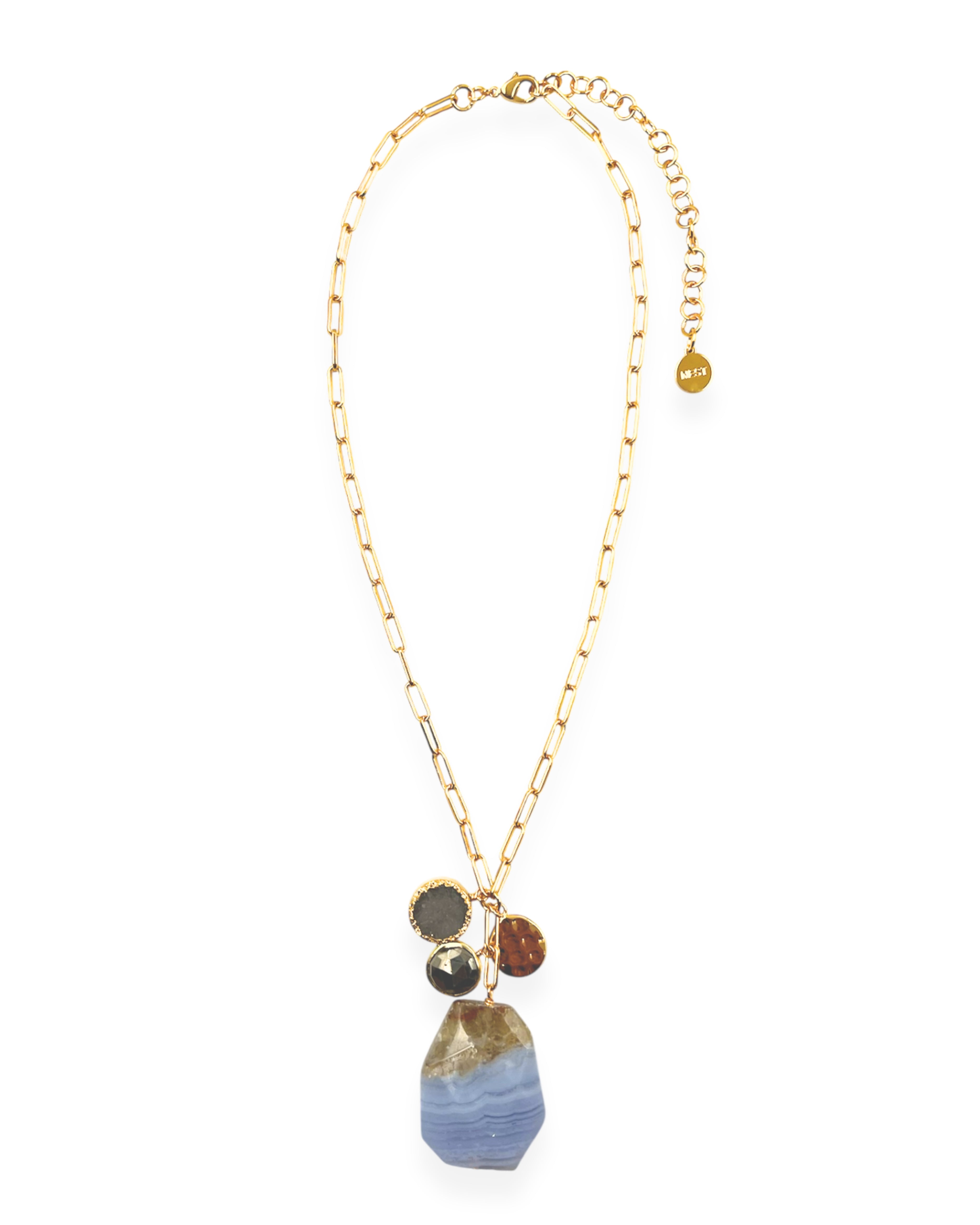 Lace Agate Charm Necklace