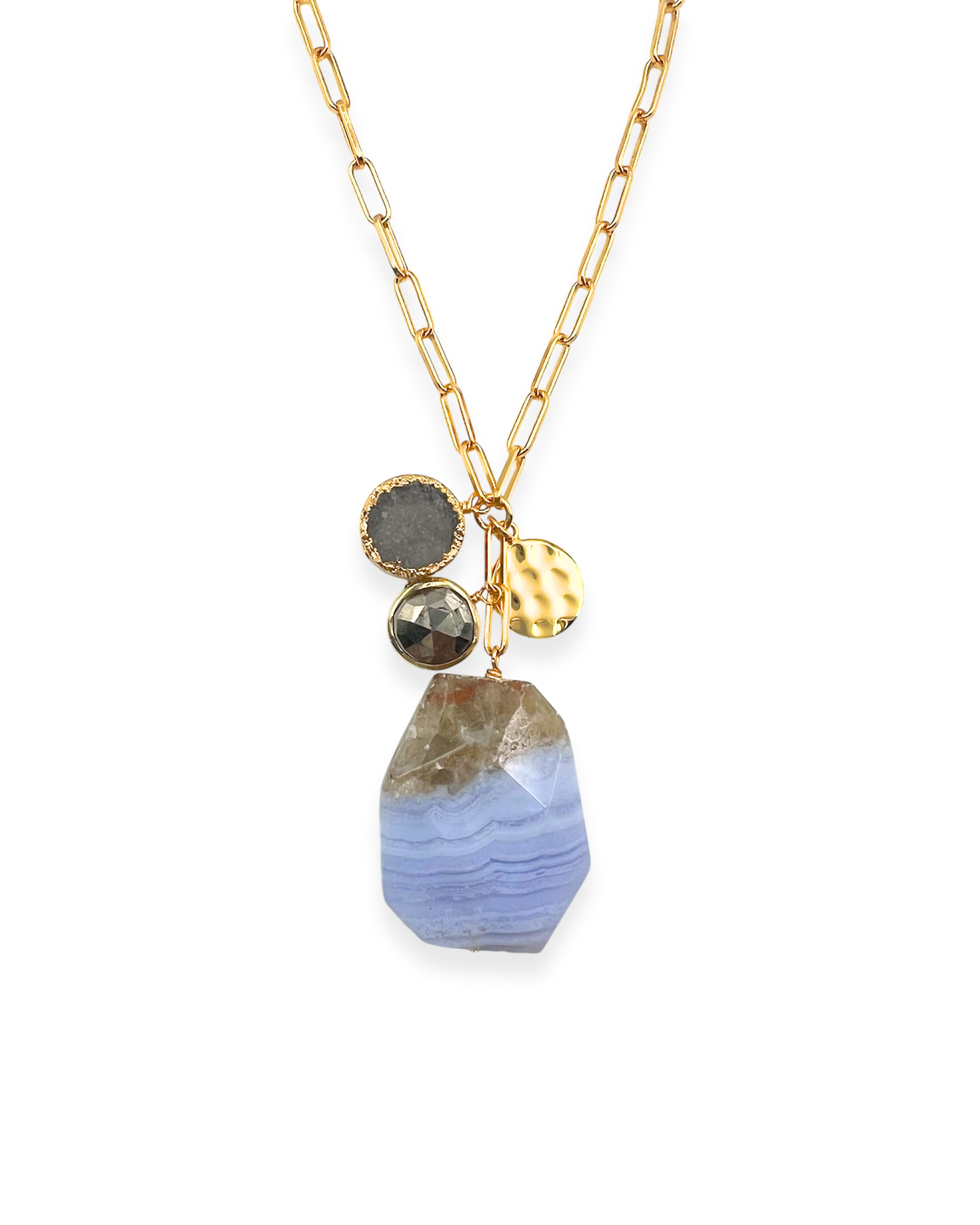 Lace Agate Charm Necklace