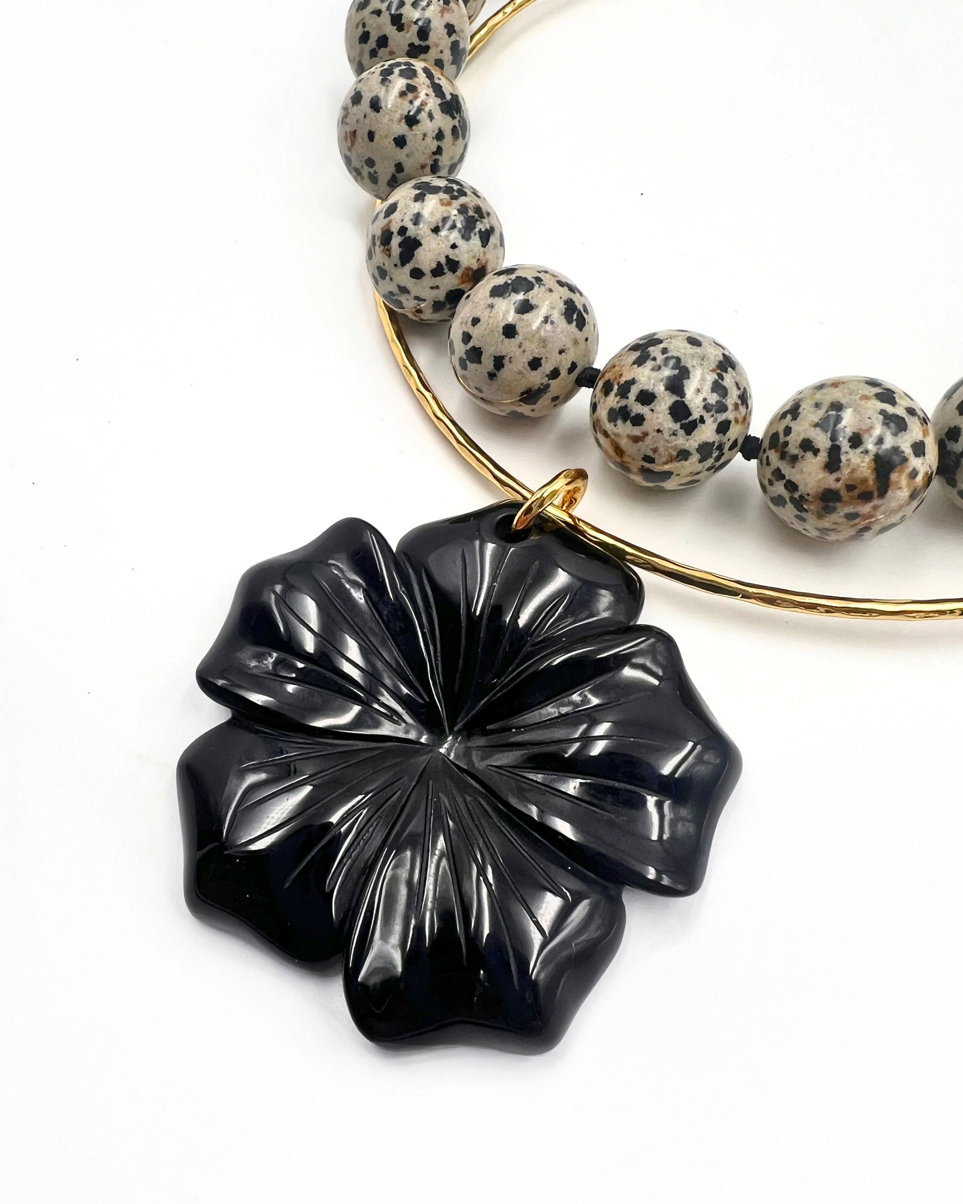 Black Onyx Flower Collar