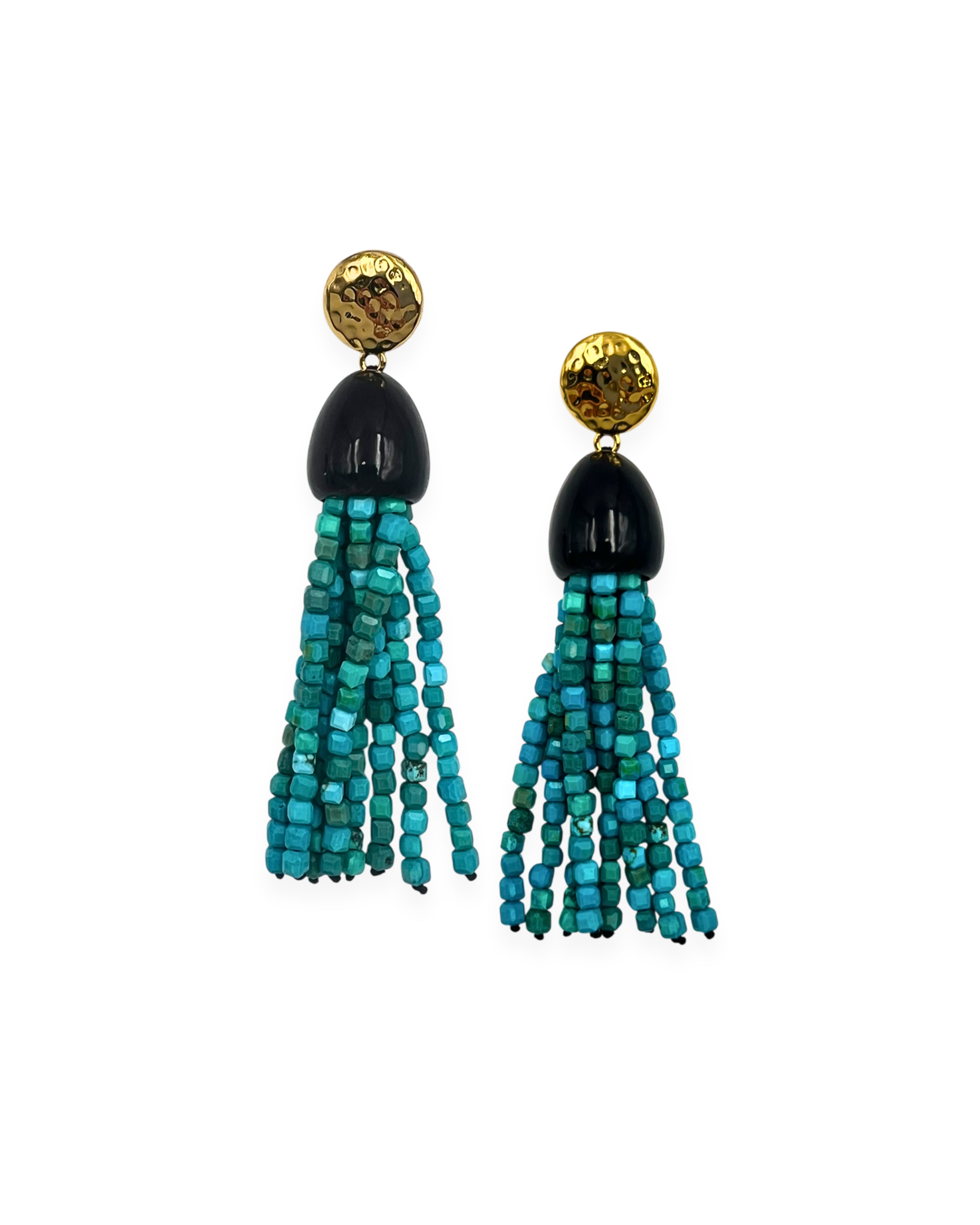 Chrysocolla Tassel Earrings