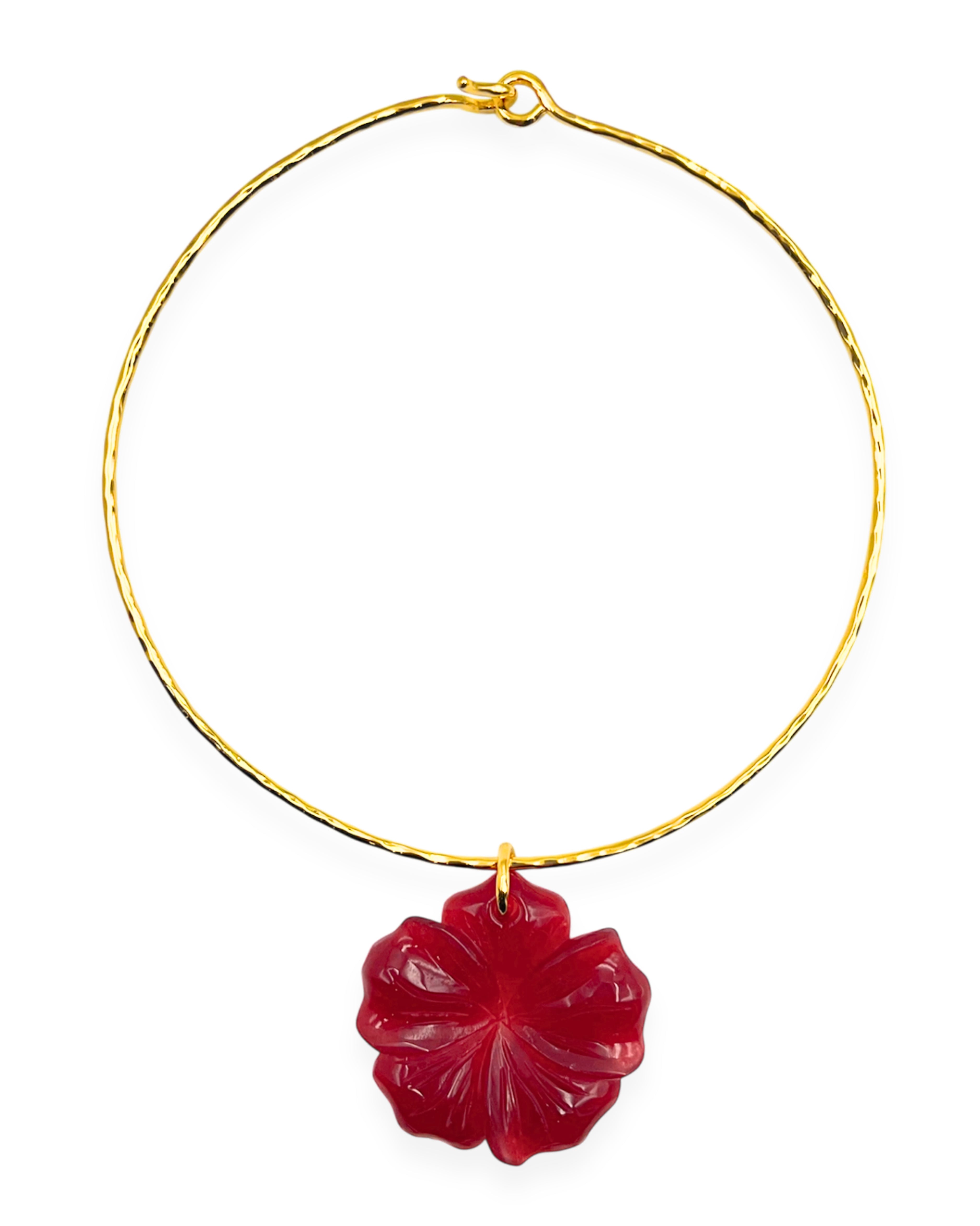 Ruby Quartz Flower Collar