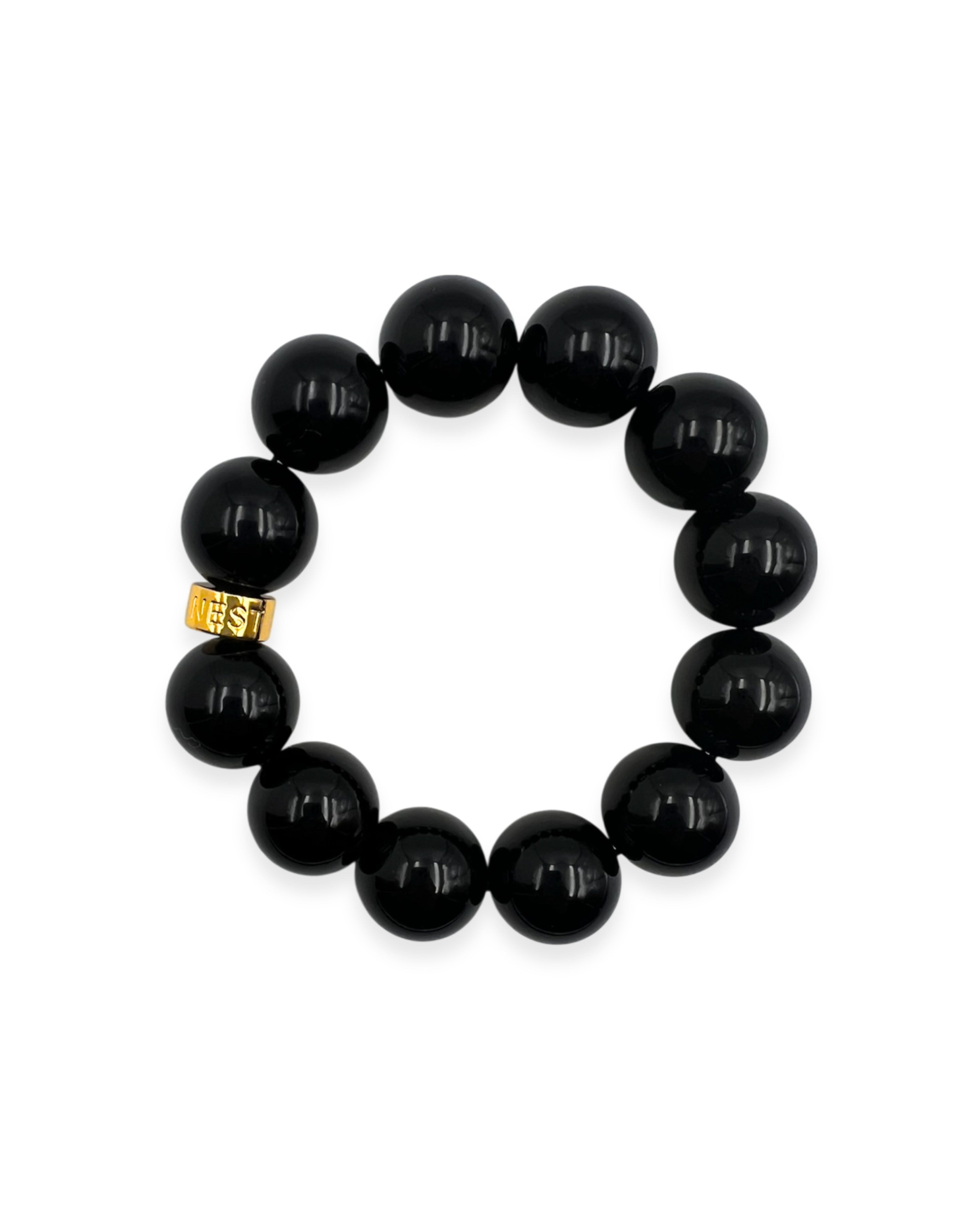 Black Onyx Statement Stretch Bracelet