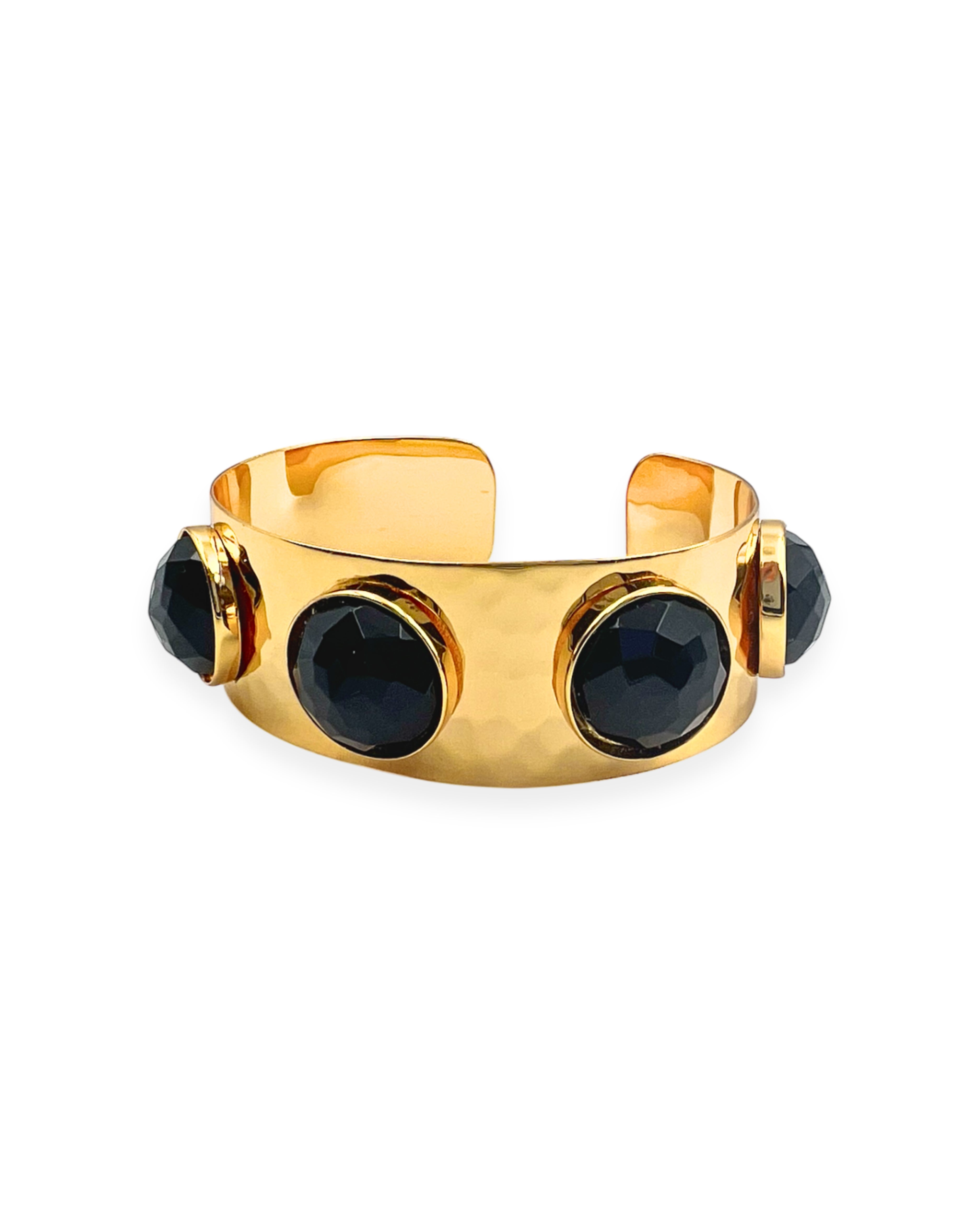 Black Onyx Hammered Cuff